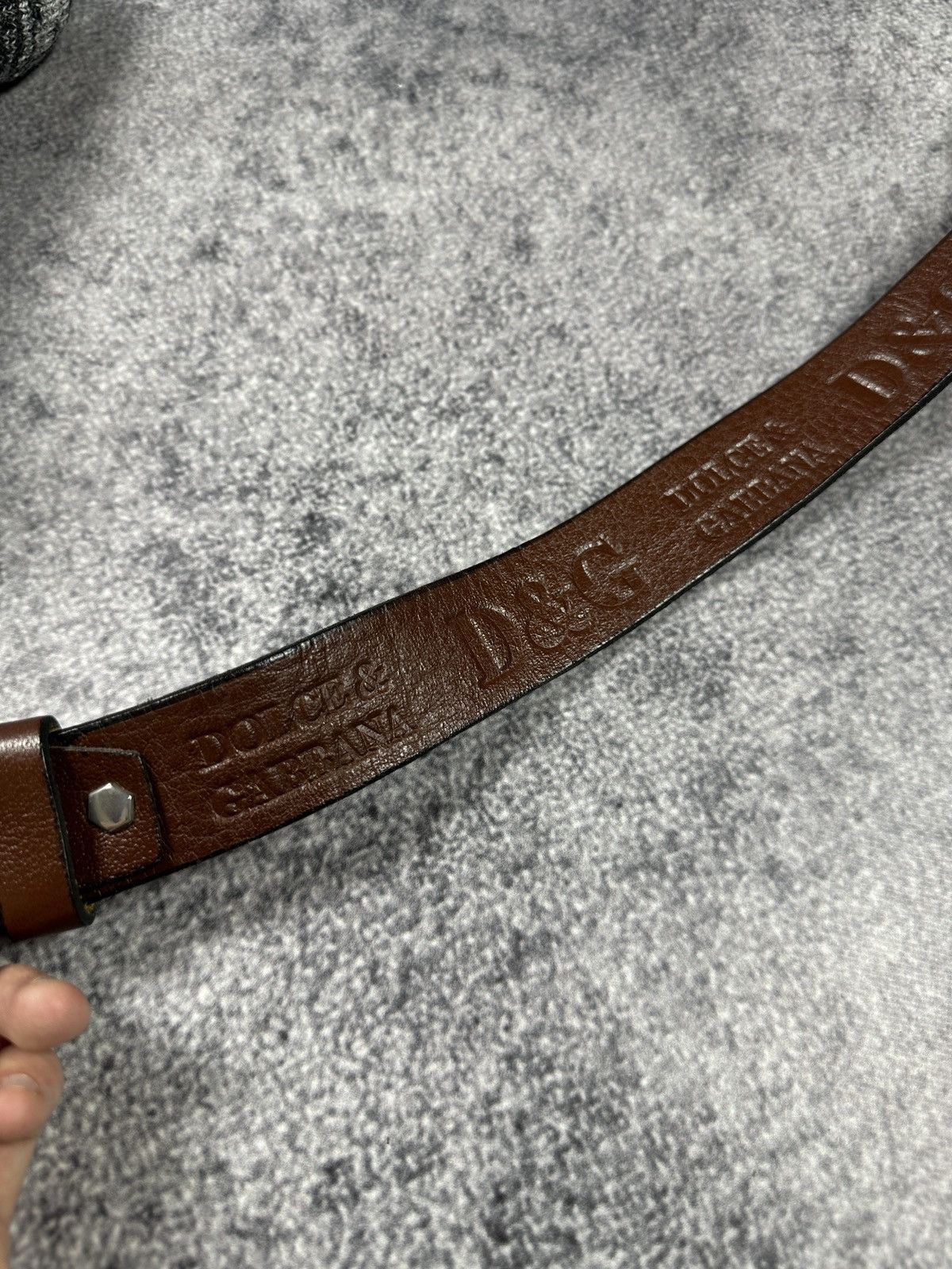 Genuine Leather Y2K Logo D&G Dolce&Gabbana Leather Belts Streetwear Opium Size ONE SIZE - 2 Thumbnail