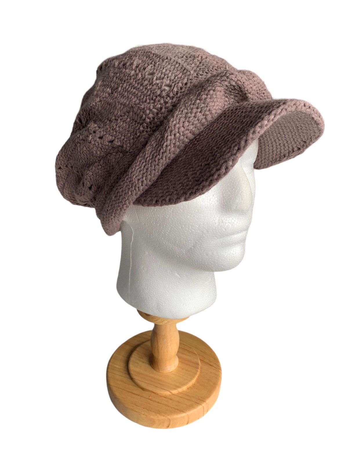 Japanese Brand Slouchy Beanie Hat with Brim And Small Badge Size ONE SIZE - 2 Thumbnail