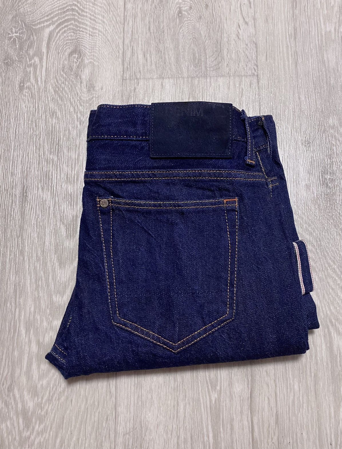 H&M H&M Navy Selvedge Selvage Slim Regular Waist Denim Jeans Size US 29 - 15 Thumbnail