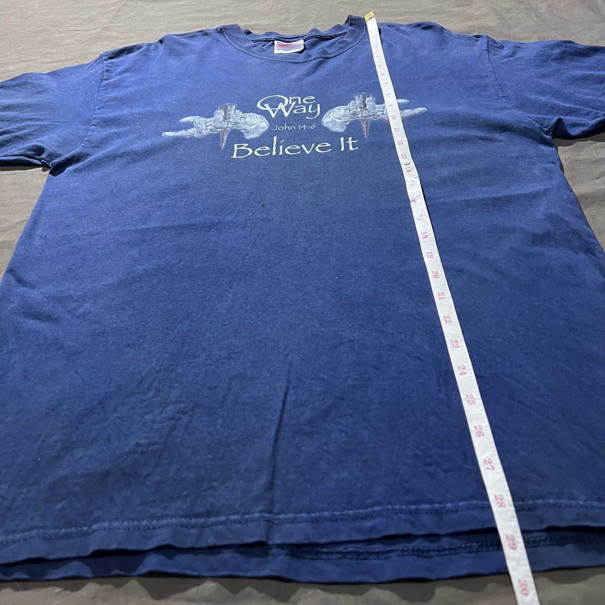 Vintage Vintage Y2K one way believe it God Jesus Bible Holy Tee L Size US L / EU 52-54 / 3 - 8 Thumbnail