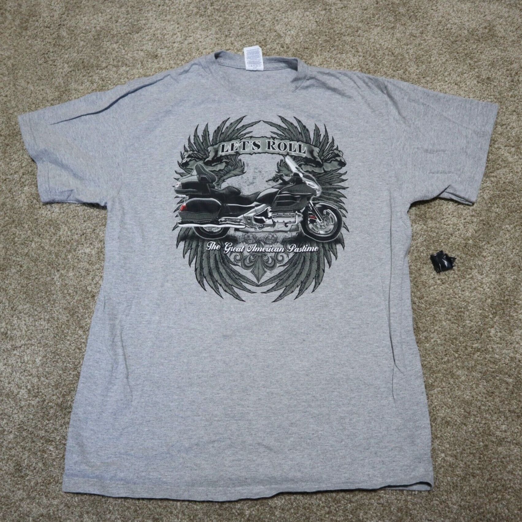 Goldwin Great American T-Shirt Adult L Let's Roll Motorcycle Pastime Gold Wing Mens Size US L / EU 52-54 / 3 - 2 Thumbnail