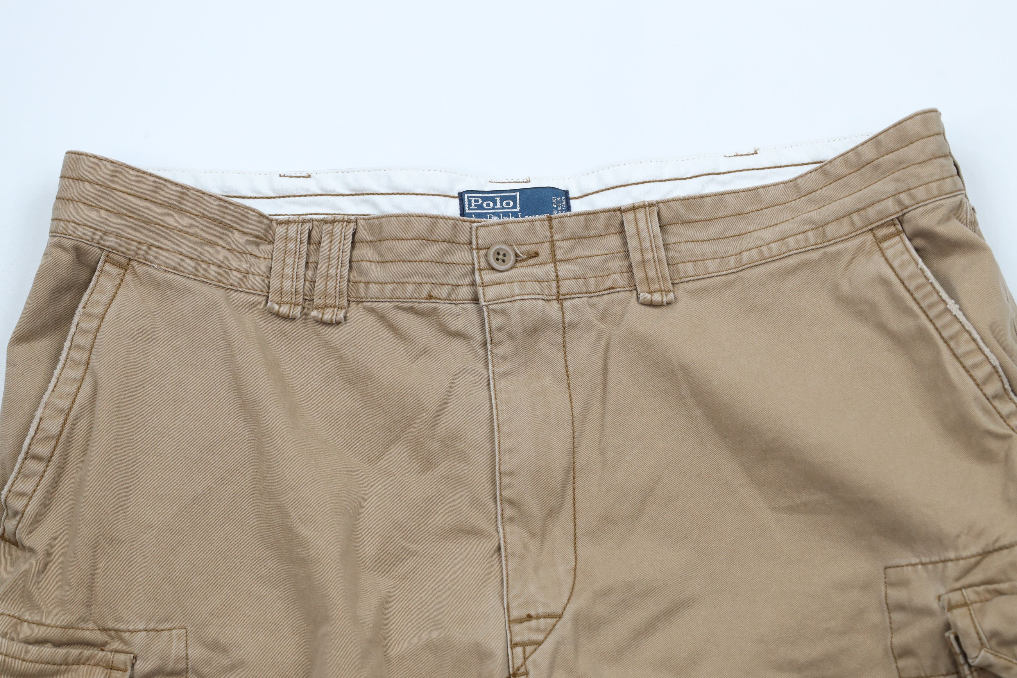 Ralph Lauren × Vintage Vintage 90s Ralph Lauren Heavyweight Shorts Brown Cotton Size US 42 / EU 58 - 2 Thumbnail