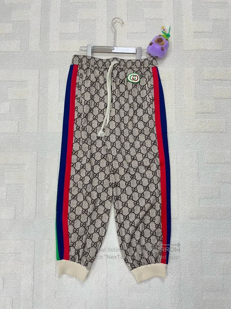 Gucci Gucci SizeXL Double G full-print side striped sports trouse Size US 34 / EU 50 - 1 Thumbnail