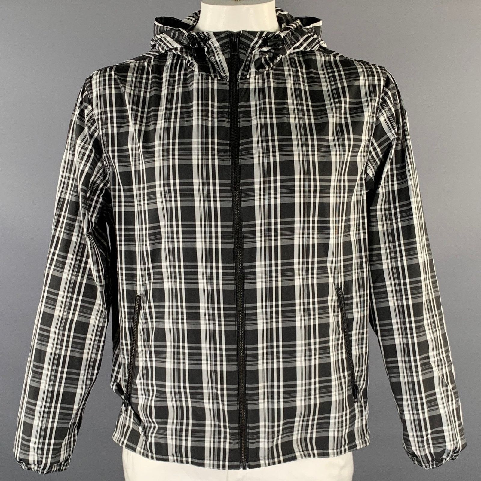 Michael Kors MICHAEL KORS XL White Black Plaid Polyester Hooded Jacket Size US XL / EU 56 / 4 - 1 Thumbnail
