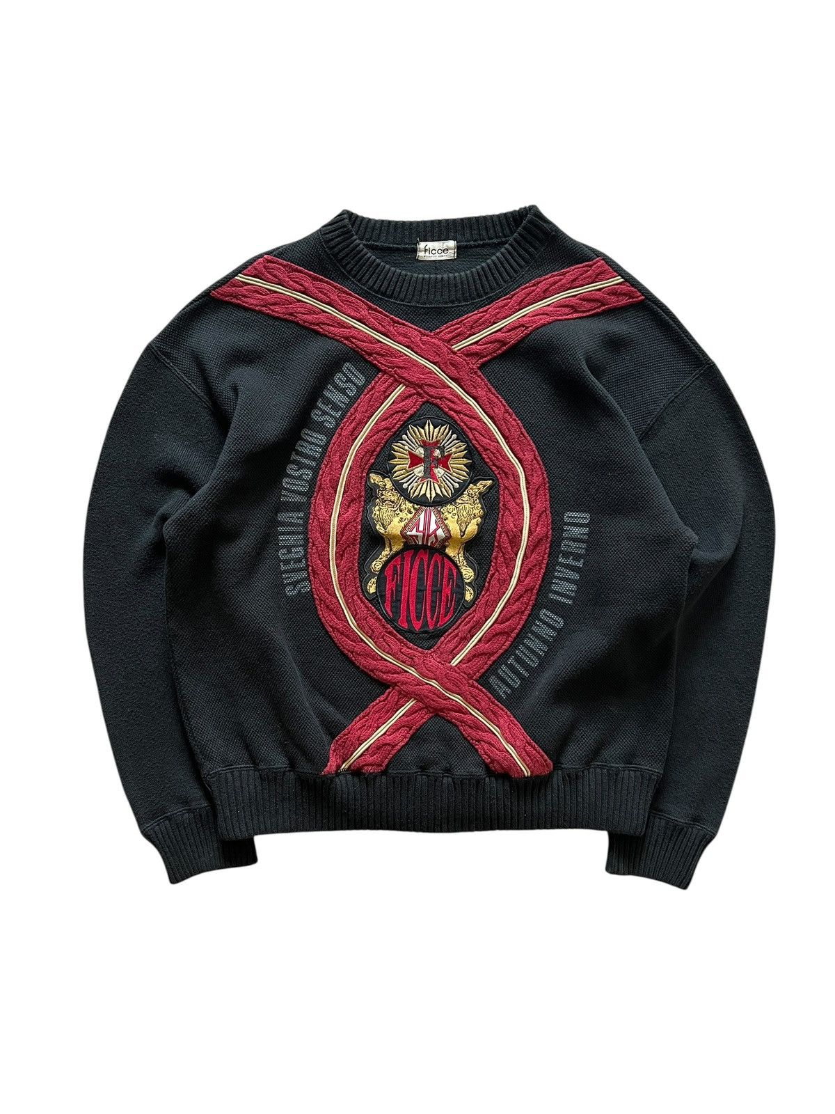 Yoshiyuki Konishi 1980s Ficce Yoshiyuki Konishi Cable Knit Sweater Size US L / EU 52-54 / 3 - 2 Thumbnail