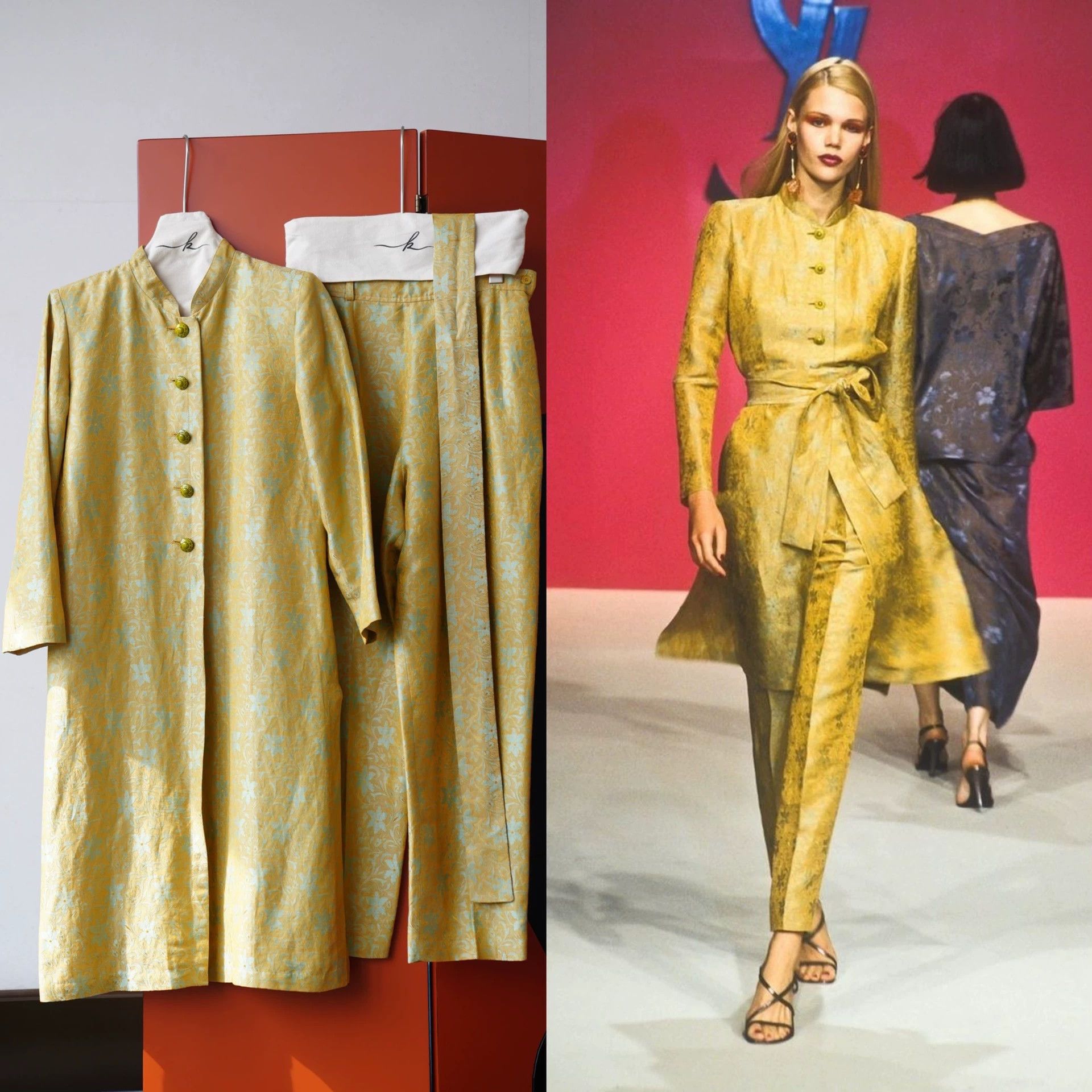 Yves Saint Laurent YSL Rive Gauche 1998 Runway Silk-Linen 3-Piece Set Size XS / US 0-2 / IT 36-38 - 2 Thumbnail