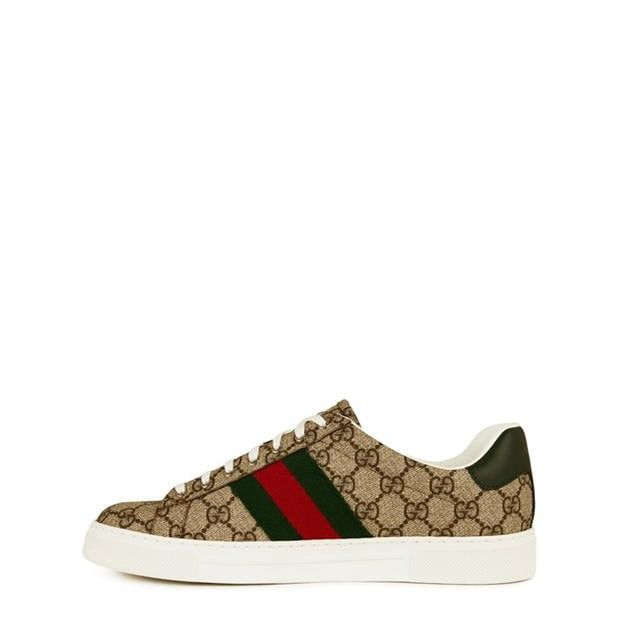 Gucci Men'S Web Canvas Ace Trainers Size US 10 / EU 43 - 3 Thumbnail