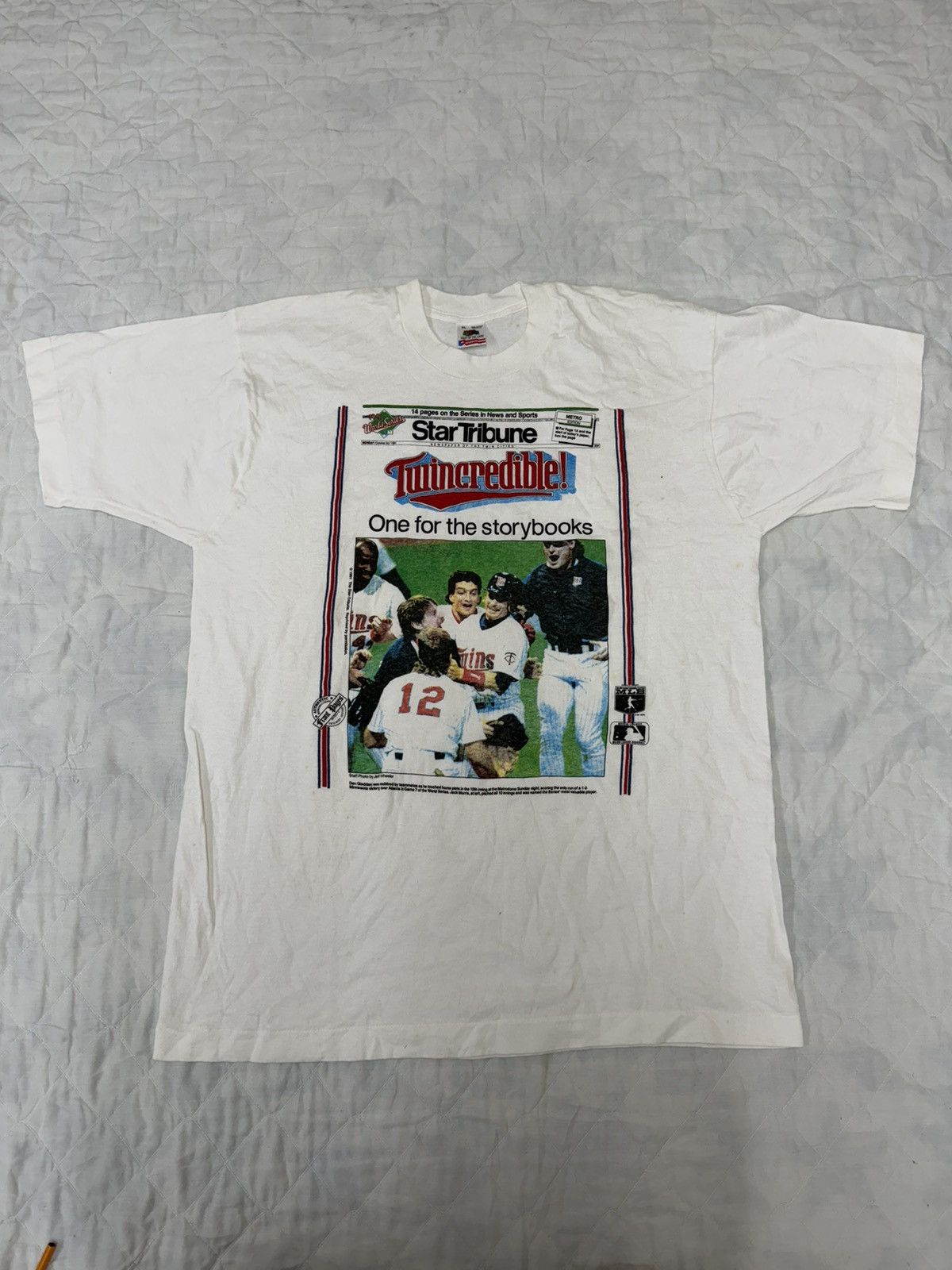 Fruit Of The Loom Vintage 1991 Minnesota Twins World Series Champions Size US XL / EU 56 / 4 - 1 Thumbnail