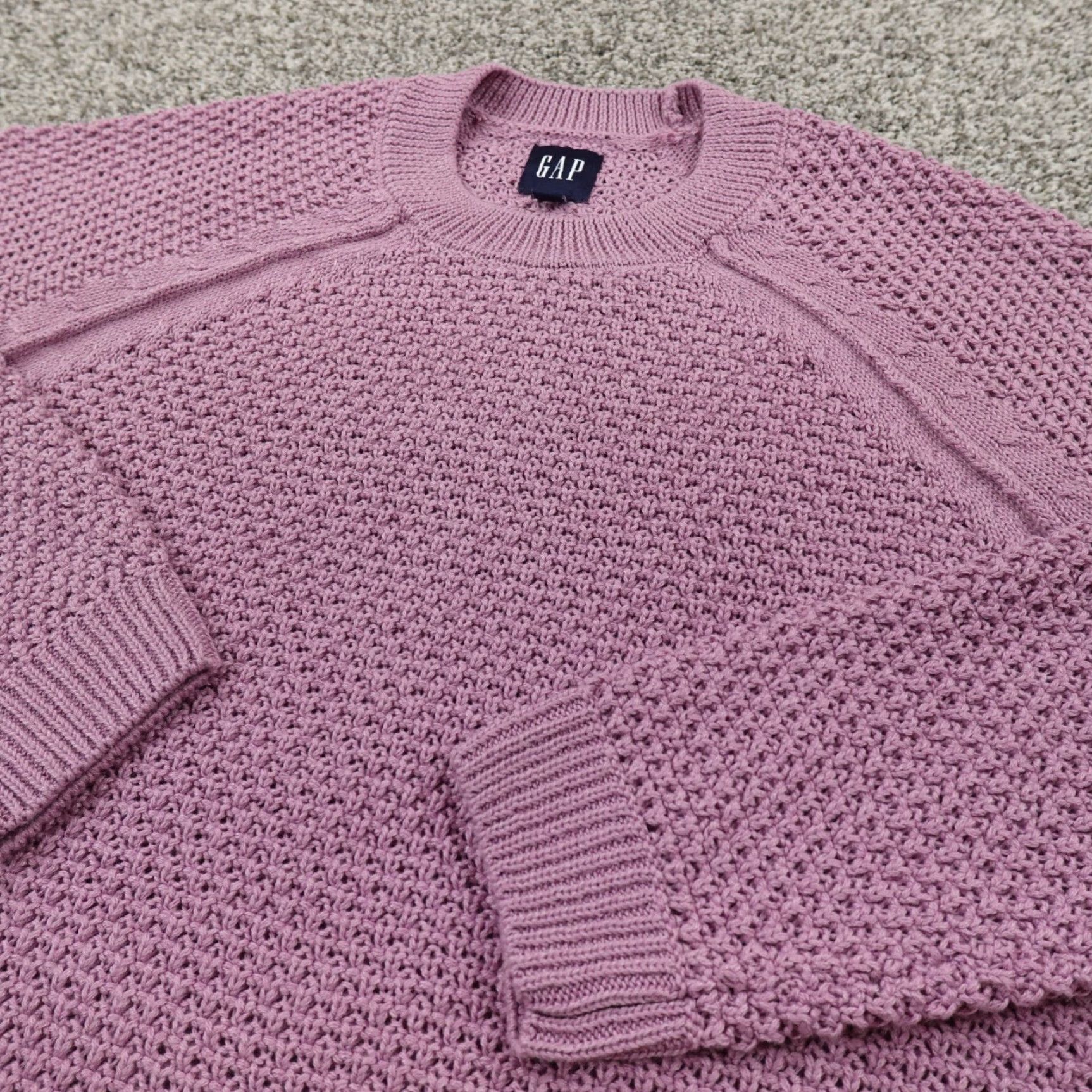 Gap Gap Sweater Women L Purple Chunky Knit Pullover Crewneck Shirt Casual Preppy Knit Sweatshirt Size L - Gap Size L / US 10 / IT 46 - 2 Thumbnail