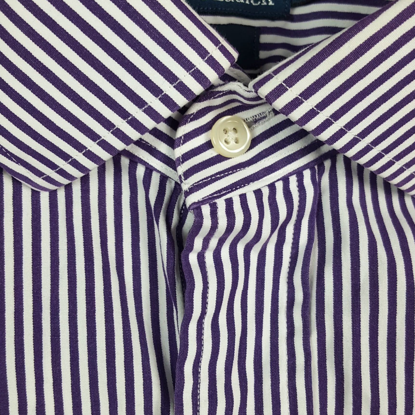 Polo Ralph Lauren VINTAGE Polo Ralph Lauren Purple Striped Button-Up Shirt Men's Medium Collared Long Sleeve Preppy 90s Size US M / EU 48-50 / 2 - 4 Thumbnail