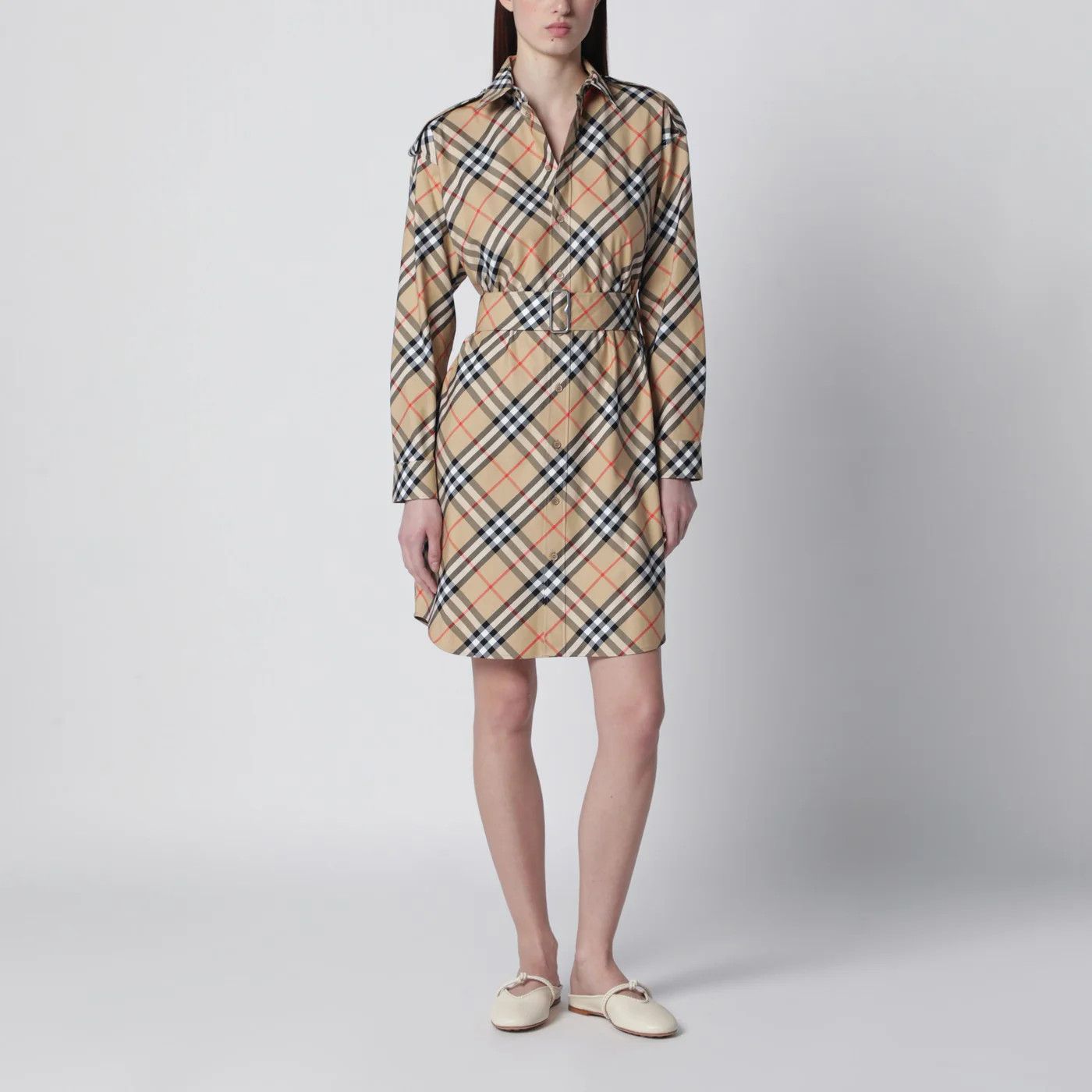 Burberry o1d2blof0426 Check Shirt Dress in Multicolor Size M / US 6-8 / IT 42-44 - 1 Thumbnail