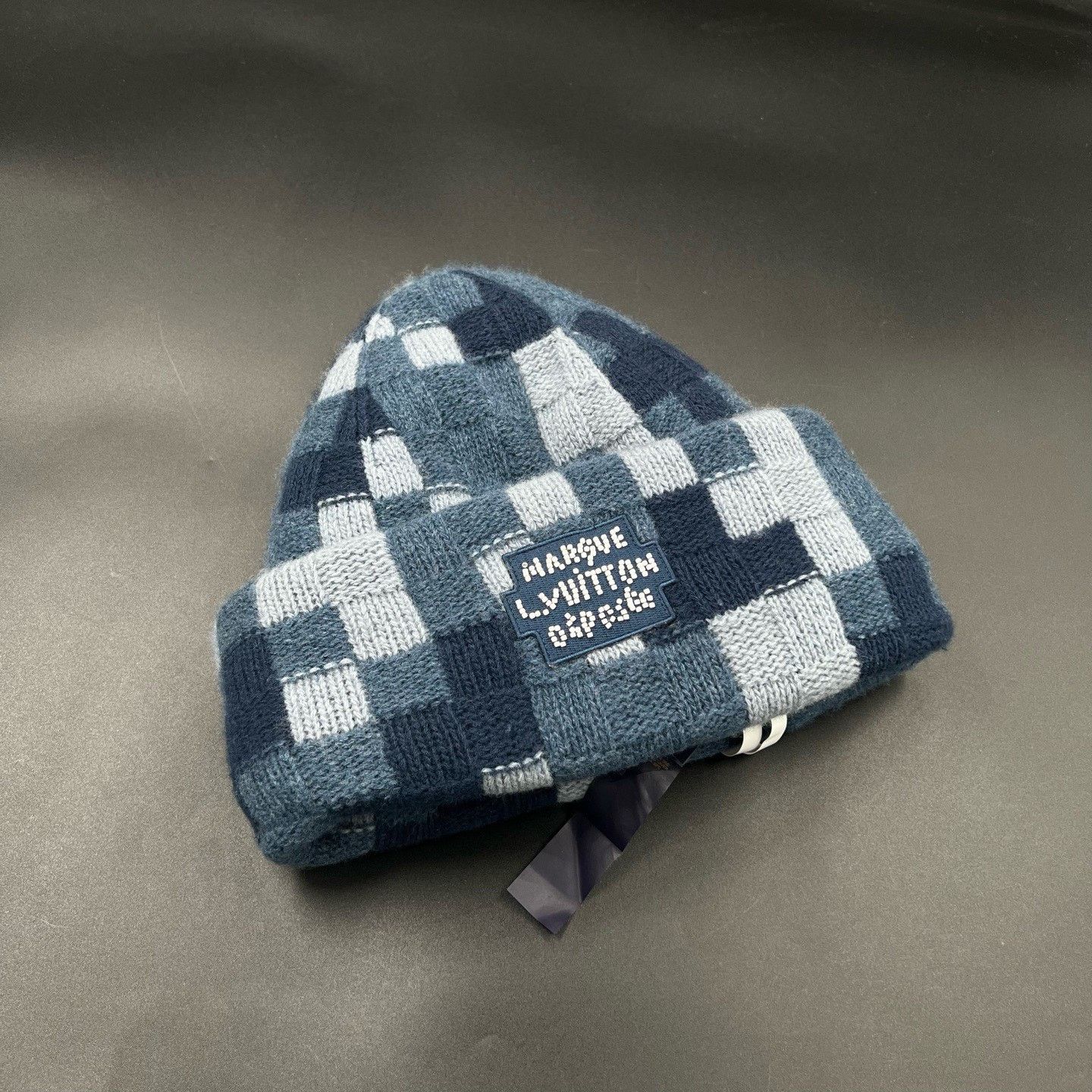 Louis Vuitton Louis Vuitton Checkered Beaded Logo Knit Hat Size ONE SIZE - 1 Thumbnail