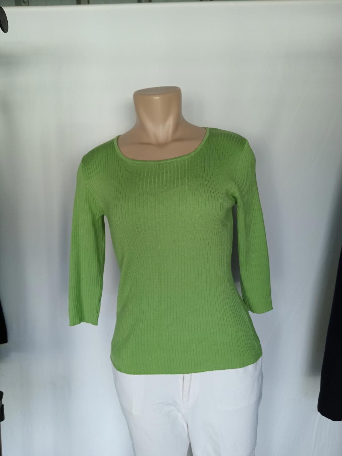 Designer August Silk Ribbed Knit Top - Green Size S / US 4 / IT 40 - 1 Thumbnail