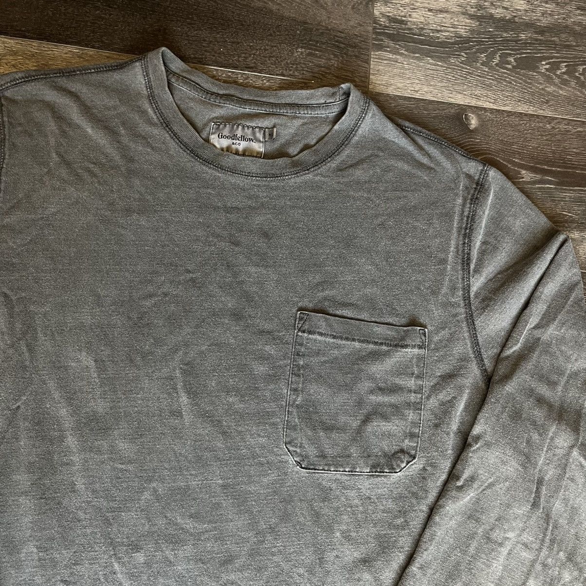 Vintage Vintage 2000s Goodfellow & Co Washed Grey Longsleeve T Shirt Size US XL / EU 56 / 4 - 2 Thumbnail