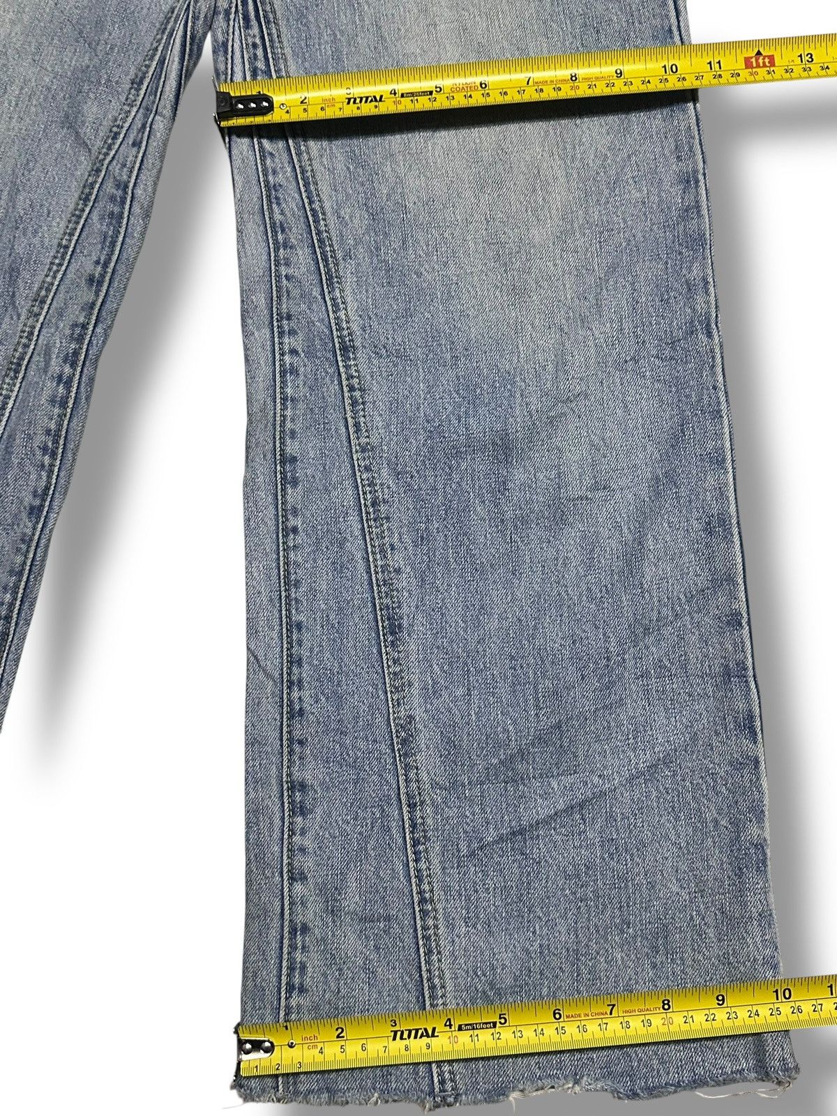 Japanese Brand Vintage Japan Distressed Jean With Wideleg Baggy Style Faded Size US 30 / EU 46 - 15 Thumbnail