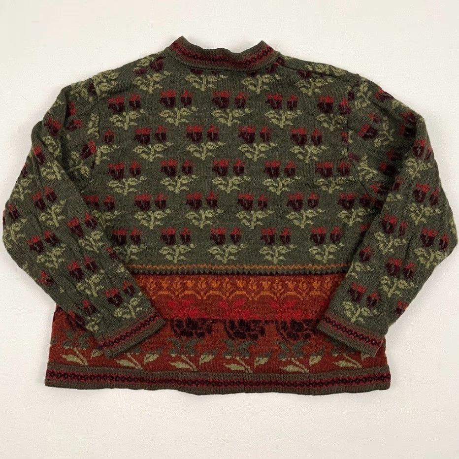 Vintage Cherry Lewis Cardigan Sweater Womens Large Wool Blend Floral Artsy Boho England Size L / US 10 / IT 46 - 7 Thumbnail