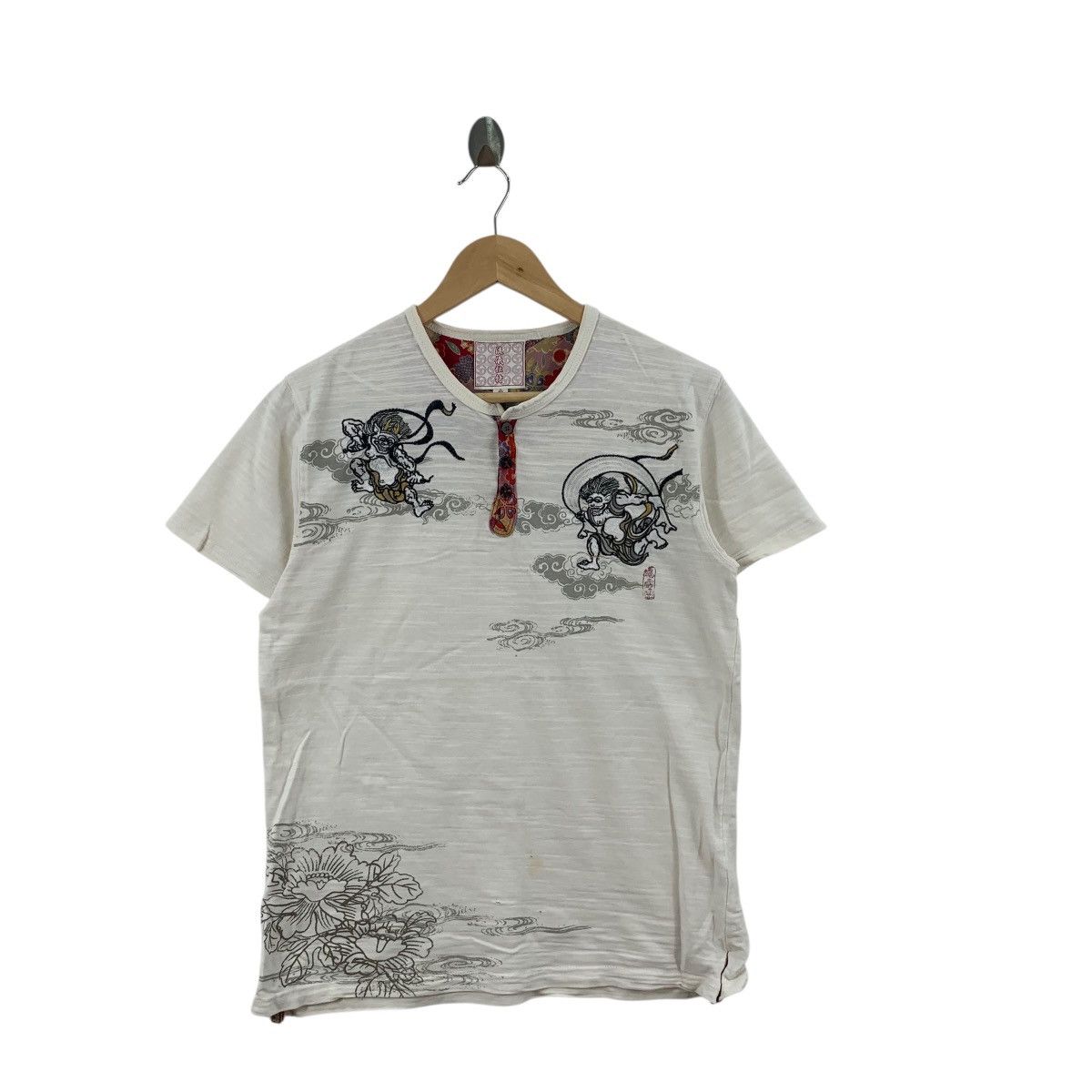 Vintage Vintage KAMAKURI FUJIN RAIJIN Japan Tradition Dragon Tee Size S / US 4 / IT 40 - 3 Thumbnail