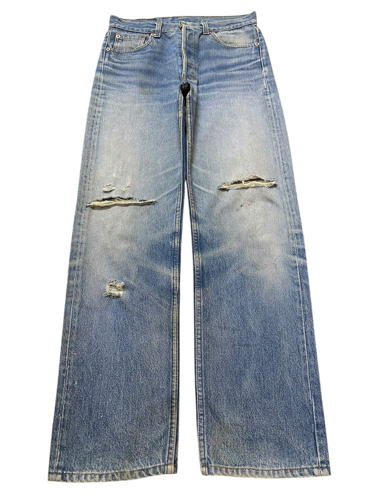 Levi's Vintage 80s Levis 501 Blue Faded Wash Distressed Style Jeans Size US 30 / EU 46 - 1 Thumbnail