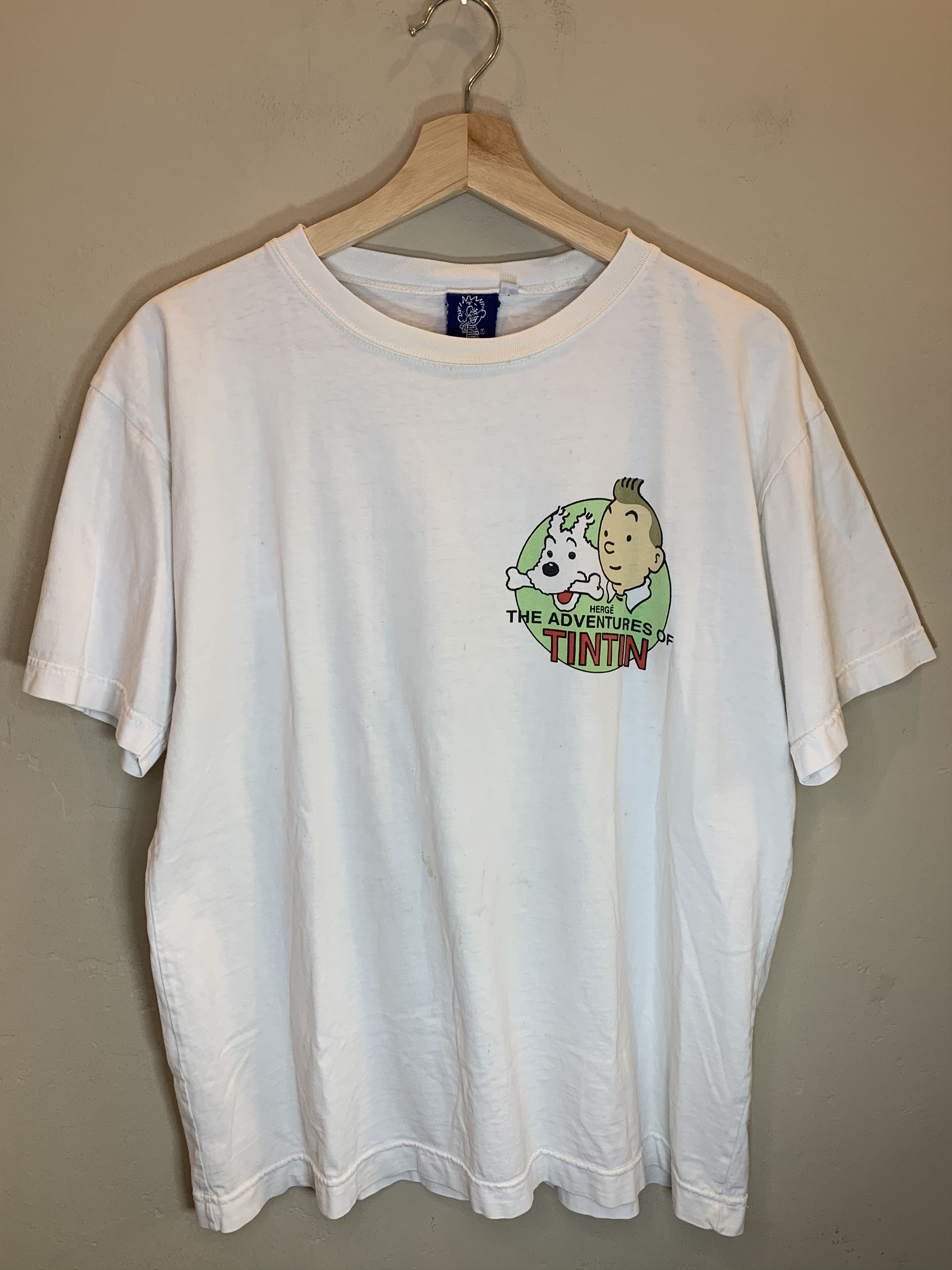 Vintage RARE* Vintage Tintin Adventures Broken Ear Comic Art T-Shirt Size US L / EU 52-54 / 3 - 2 Thumbnail