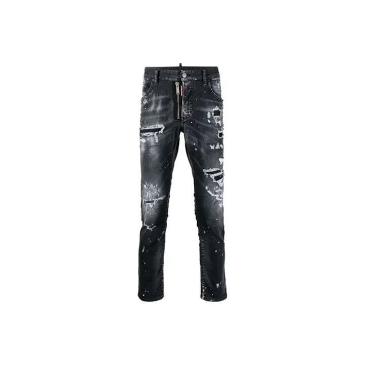 Dsquared2 DSQUARED2 Men's Distressed Black Jeans 0079 Size US 44 / EU 60 - 1 Thumbnail