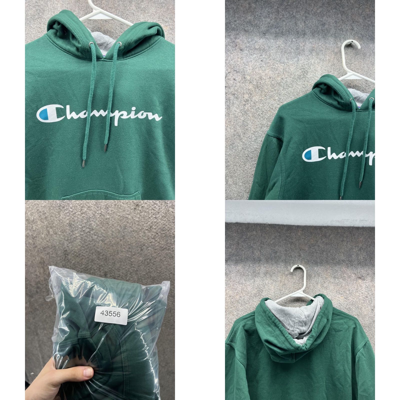 Champion Champion Hoodie Mens Small Green Front Graphic Logo Pullover Fleece Sweatshirt Size US S / EU 44-46 / 1 - 8 Thumbnail