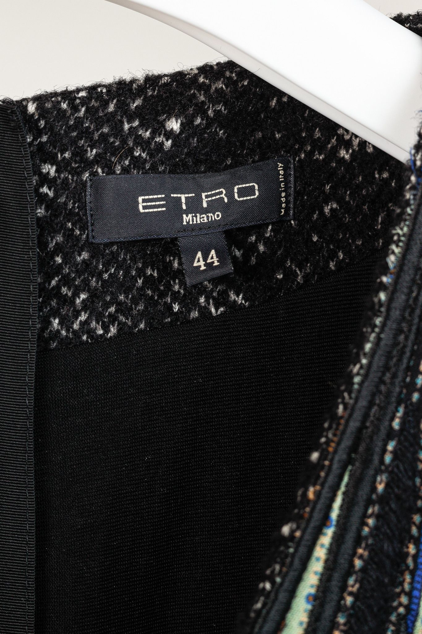 Etro Etro Black Wool Embroidered-Paisley-Bib Dress Size M / US 6-8 / IT 42-44 - 4 Thumbnail