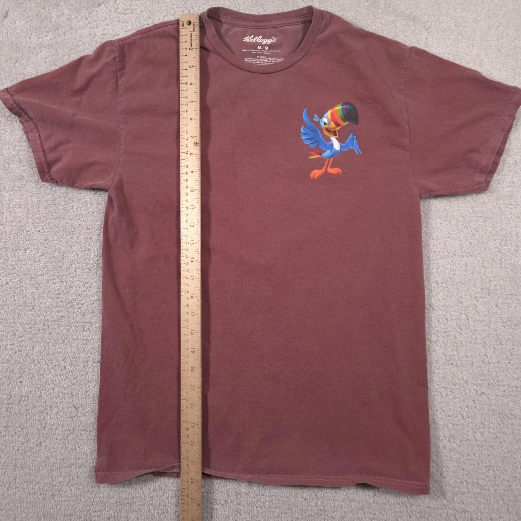 Vintage Kellogg's Froot Loops Shirt Mens Medium Burgundy Toucan Sam Graphic Cereal Shirt Mens Short Sleeve Crew Neck Cotton Graphic Print Vintage No Size US M / EU 48-50 / 2 - 6 Thumbnail