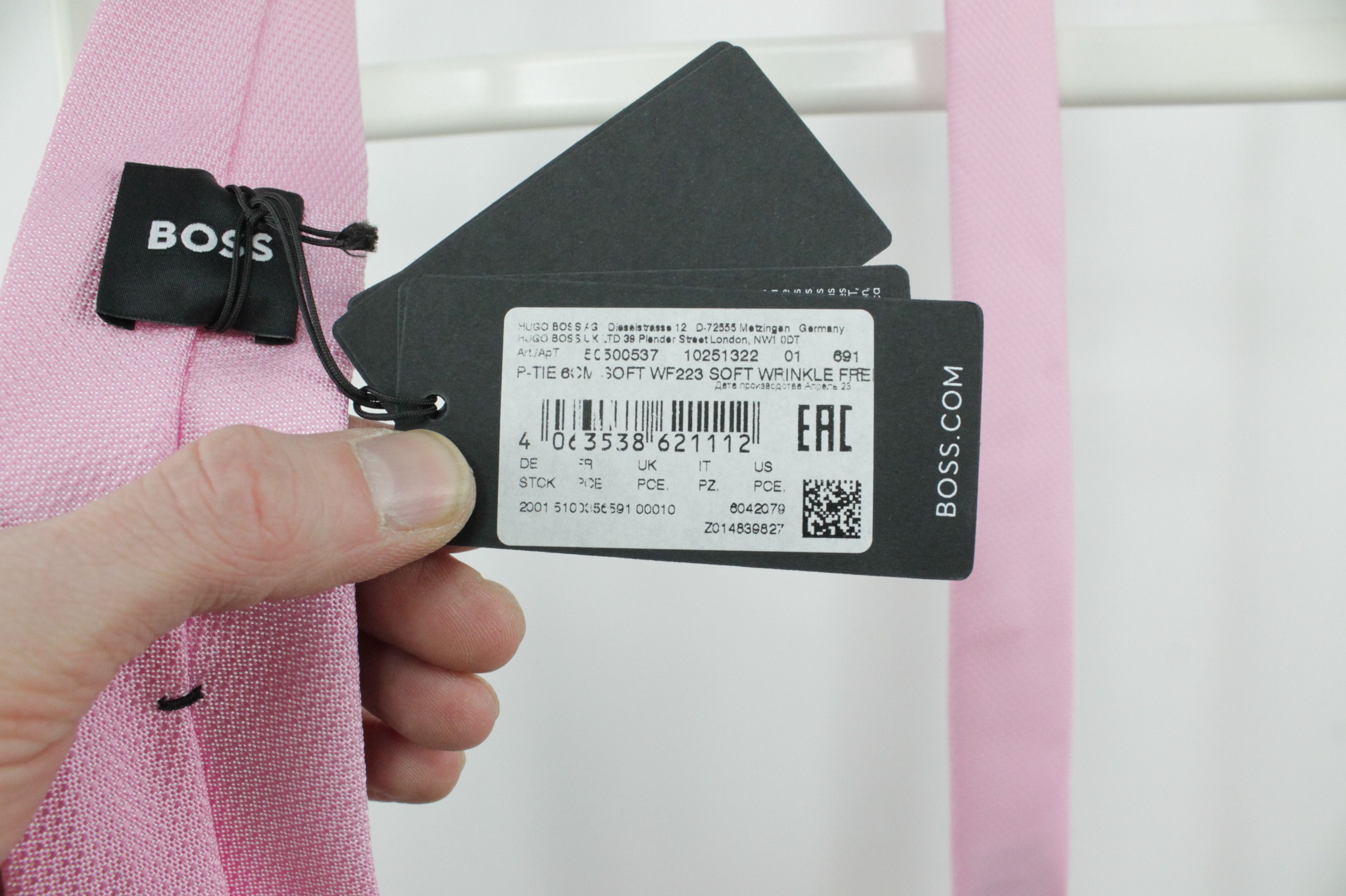 Hugo Boss Hugo Boss Soft Wrinkle free Jacquard Structure Pink Tie Size ONE SIZE - 5 Thumbnail