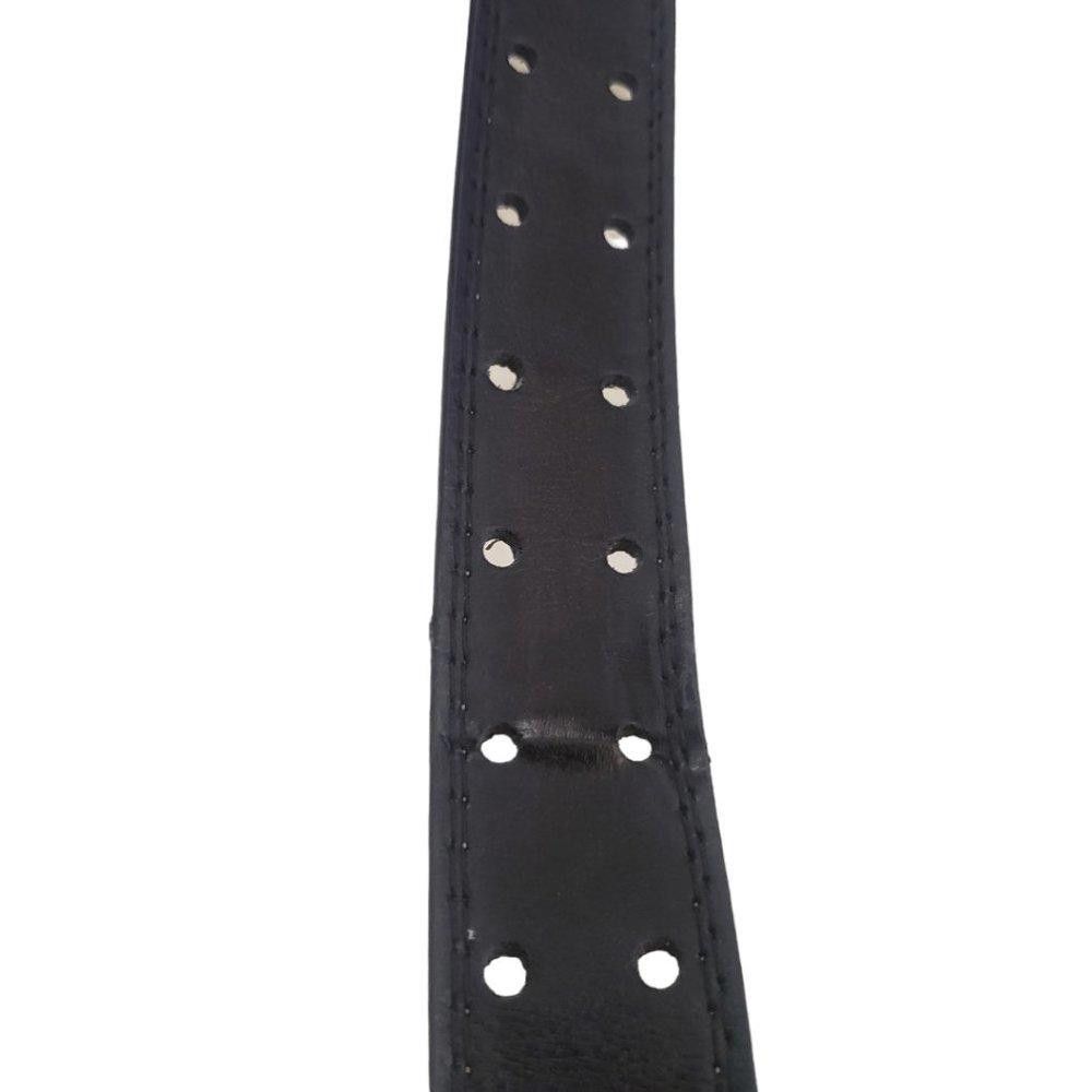 Designer Men's Double Prong Leather Belt 33'-40 Size ONE SIZE - 4 Thumbnail