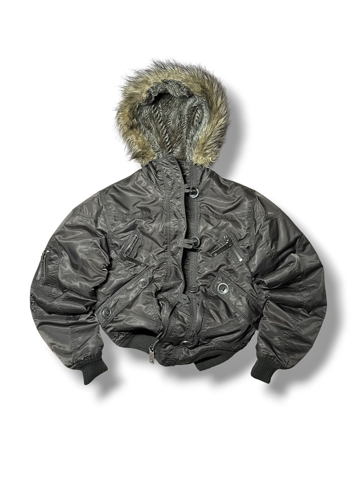 Alyx Vintage Y2k Archive Bomber Jacket Faux Fur Hood Alyx Style Size US M / EU 48-50 / 2 - 2 Thumbnail