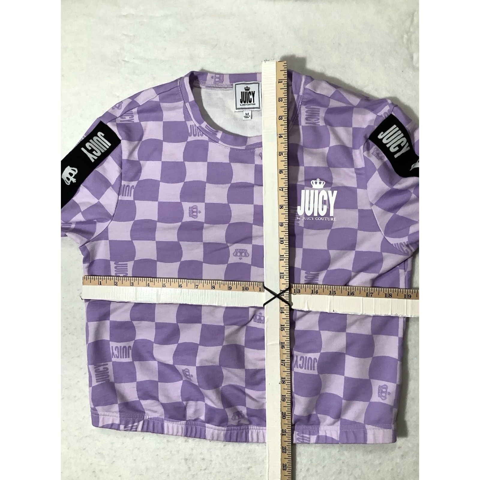 Juicy Couture VINTAGE Juicy Couture Sweatshirt Purple Size Medium Womens Long Sleeve Checkered Logo Size M / US 6-8 / IT 42-44 - 8 Thumbnail