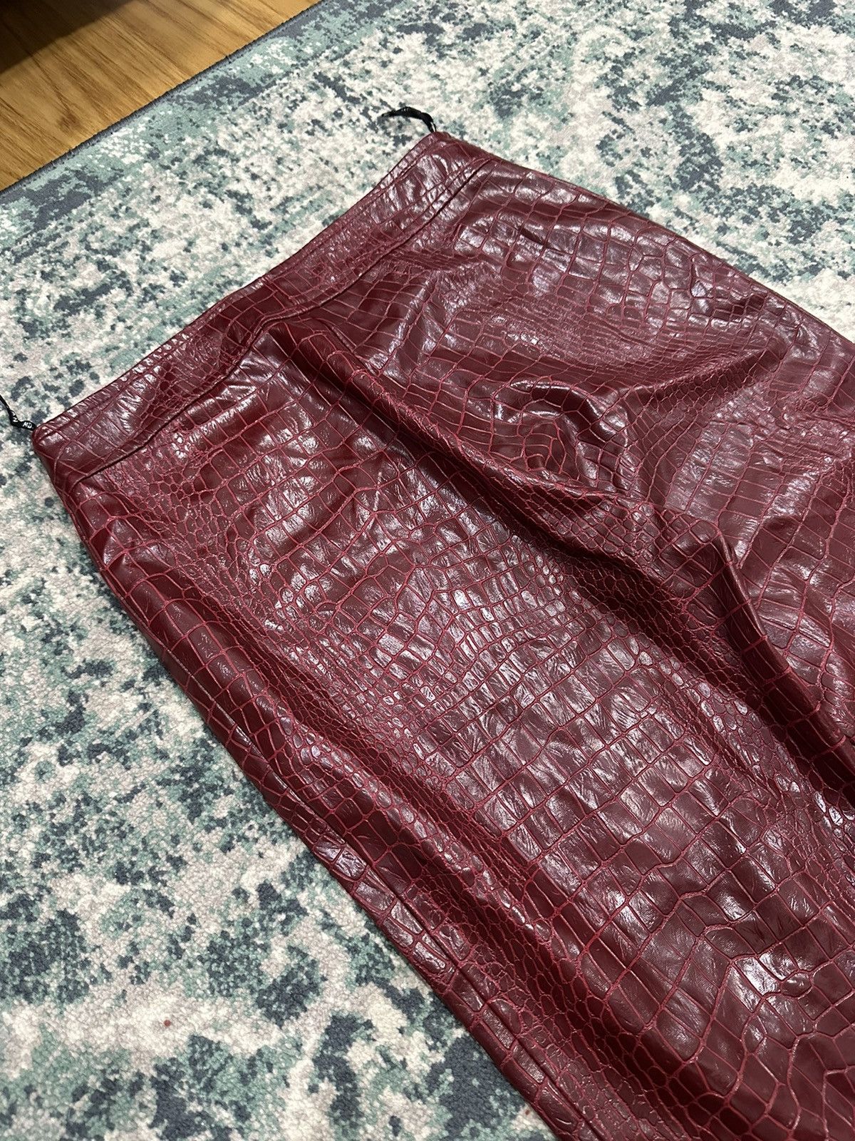 Leather Morgan Homme Crocodile Rock End 431 Flare Pant Size US 27 - 12 Thumbnail