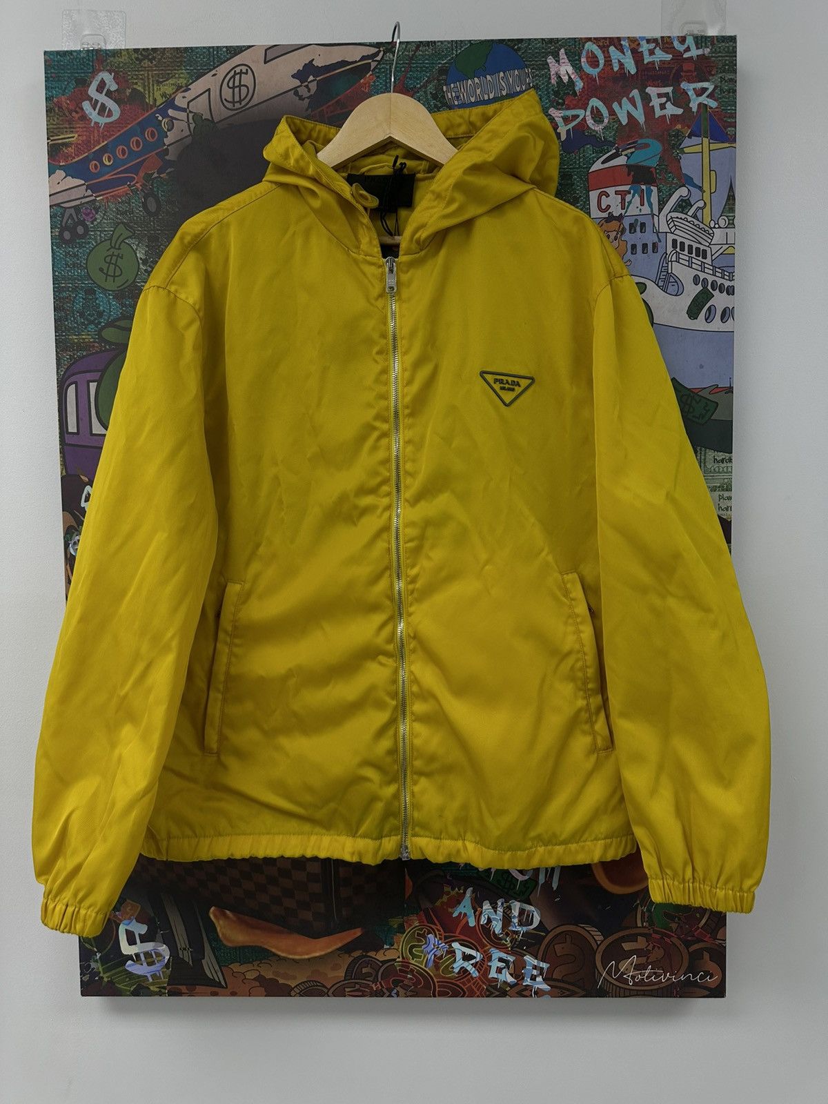 Pre-owned Prada Windbreaker Jacket Yellow