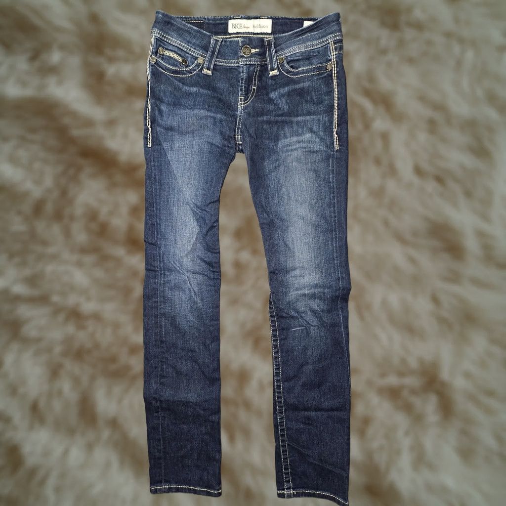 BKE BKE Addison Jeans Womens 27R Blue Medium Wash Low Rise Skinny Stretch Jeans Size 27" / US 4 / IT 40 - 1 Thumbnail