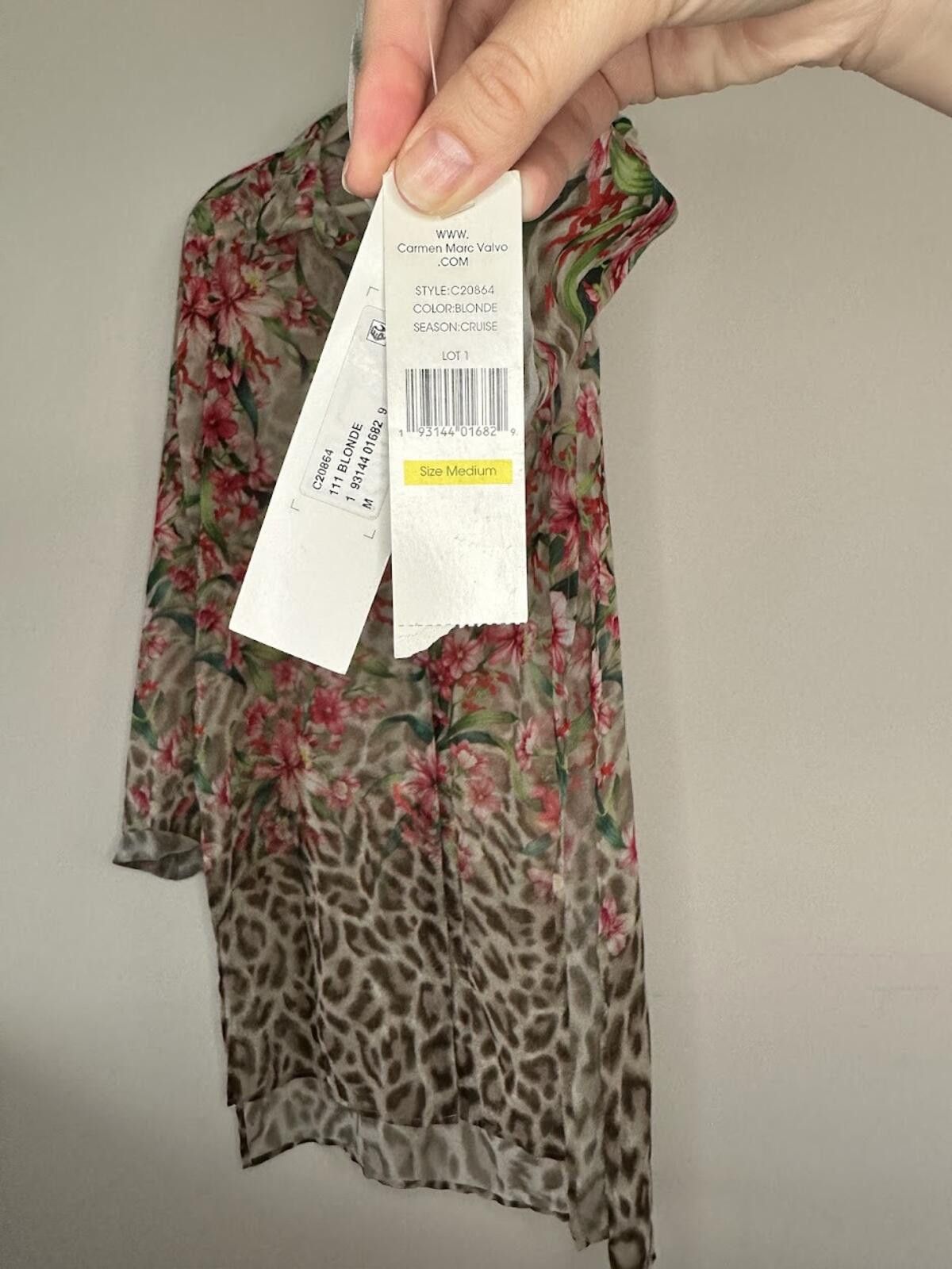 Other BNWT Carmen Marc Valvo Long-Sleeve Tunic Coverup - Sz. M Size ONE SIZE - 4 Thumbnail