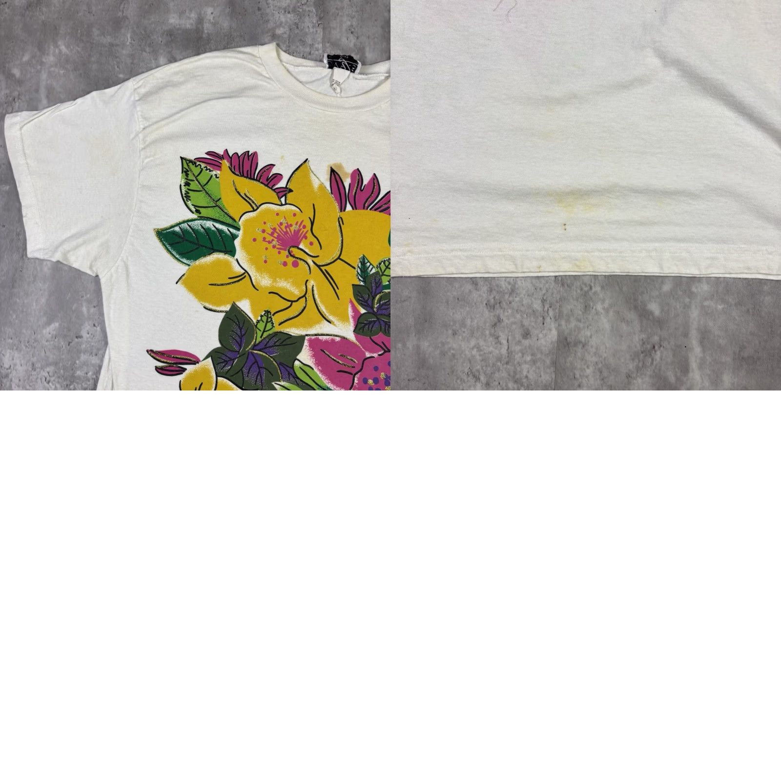 Sunflower VINTAGE FLOWER T-Shirt Women’s 2XL White Crew Neck Short Sleeve Flower 90s Mens Girls Size XXL / US 16-18 / IT 52-54 - 8 Thumbnail
