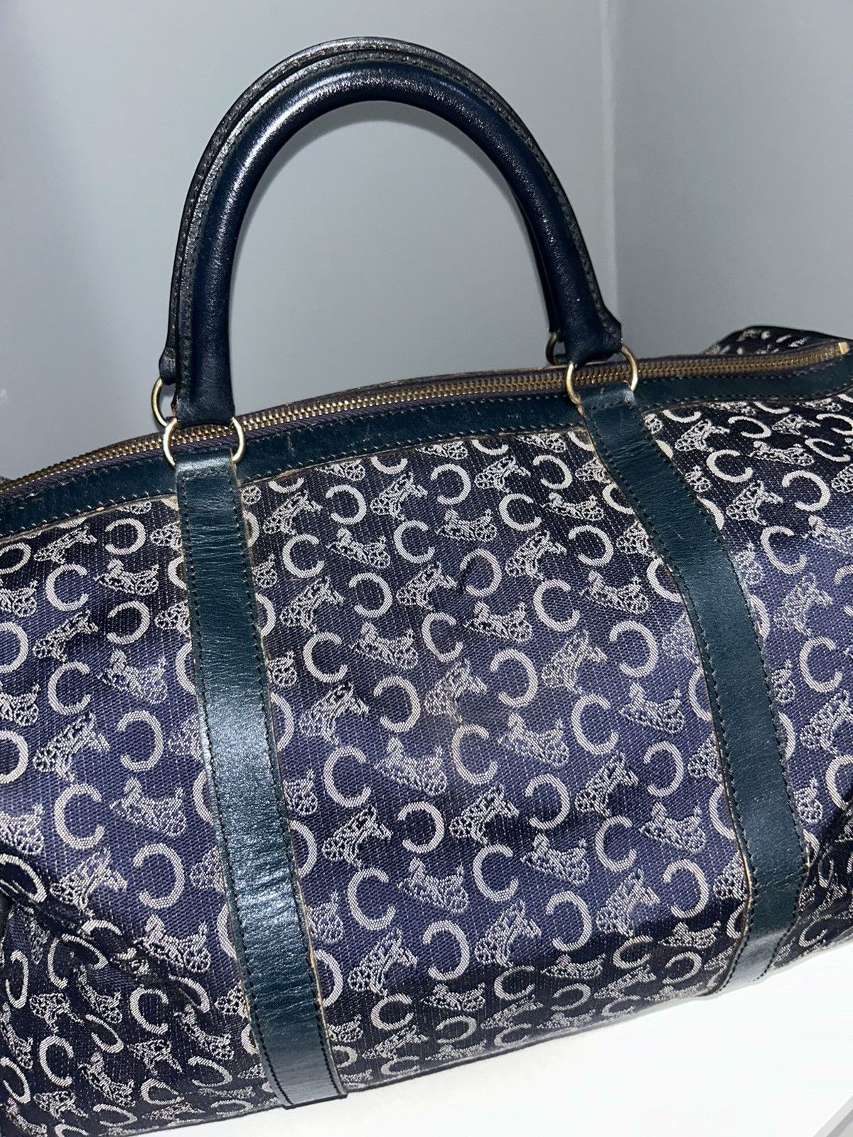 Celine Celine CMacadam Canvas Blue Boston Bag Size ONE SIZE - 4 Thumbnail