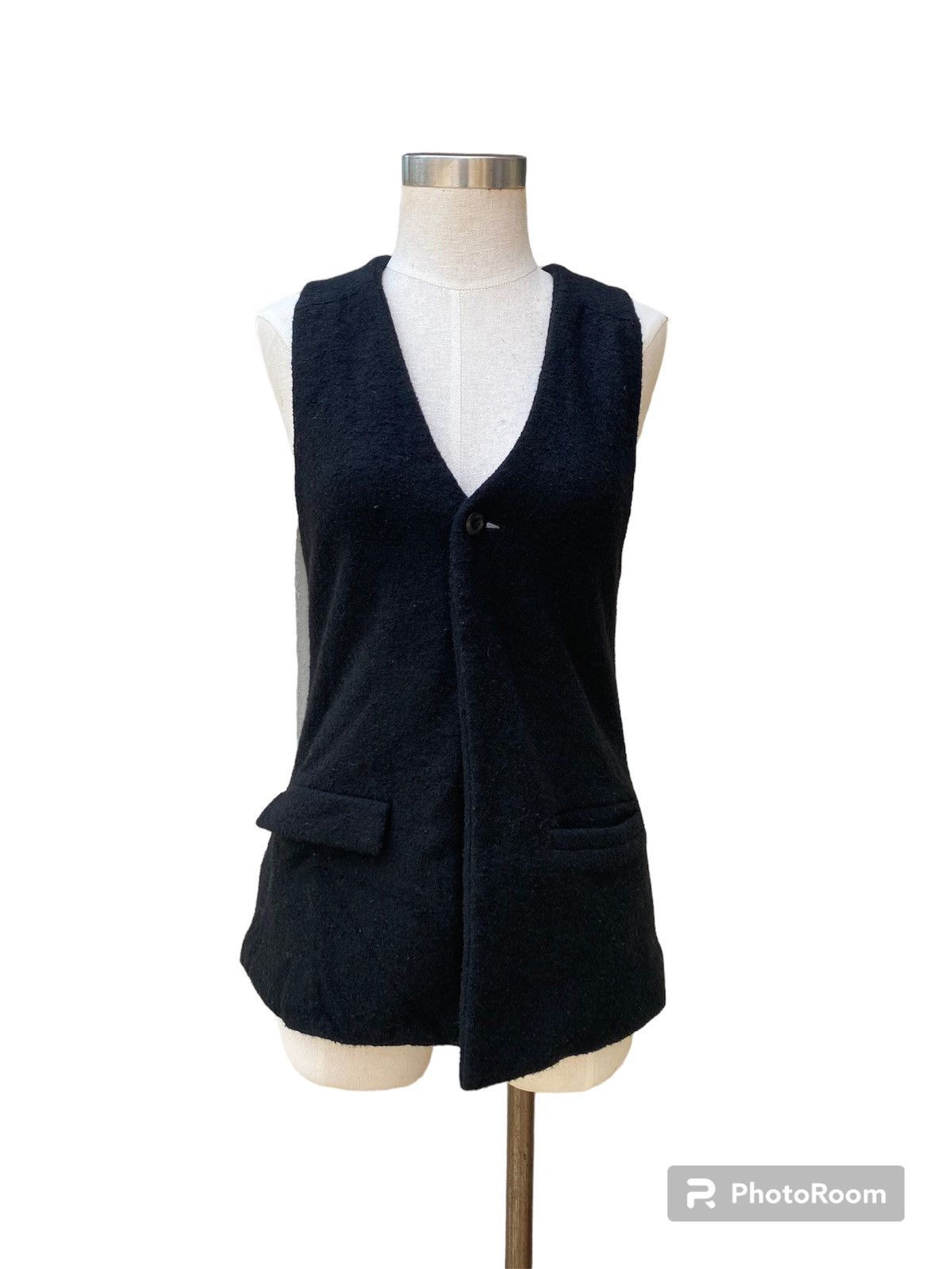 Chimala × Japanese Brand black wool waist vest Size S / US 4 / IT 40 - 1 Thumbnail