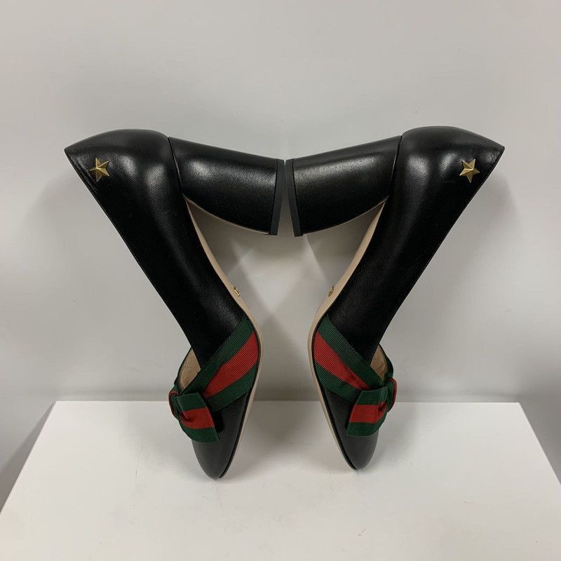 Gucci Gucci Black Mid-Heel Pumps with Bow Size US 7.5 / EU 40-41 - 5 Thumbnail