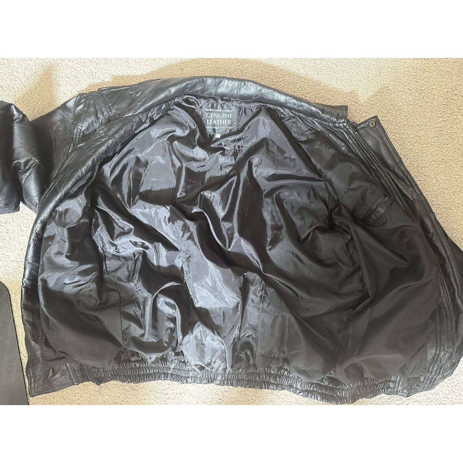 Other Napoline Leather Outfitters Mens 4XL Black Bomber Jacket Size US XXL / EU 58 / 5 - 6 Thumbnail
