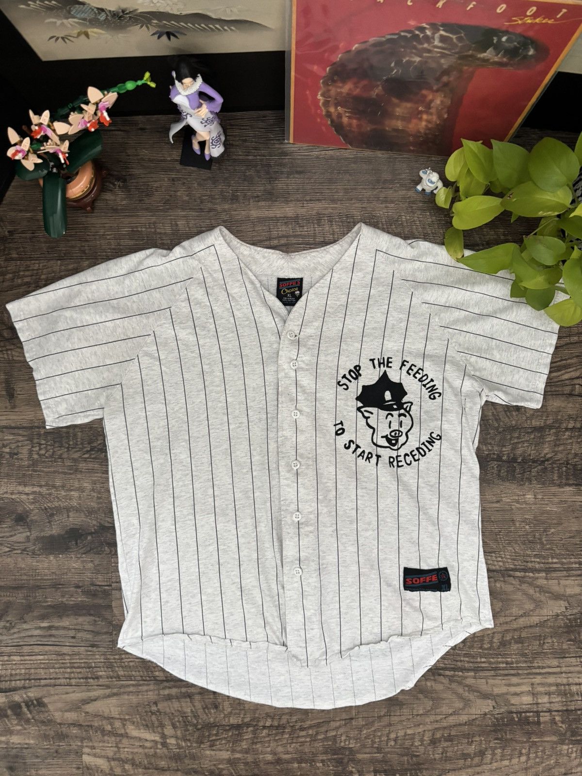 Vintage 90s American Police Parody Baseball Pinstripe Jersey XL Size US XL / EU 56 / 4 - 1 Thumbnail