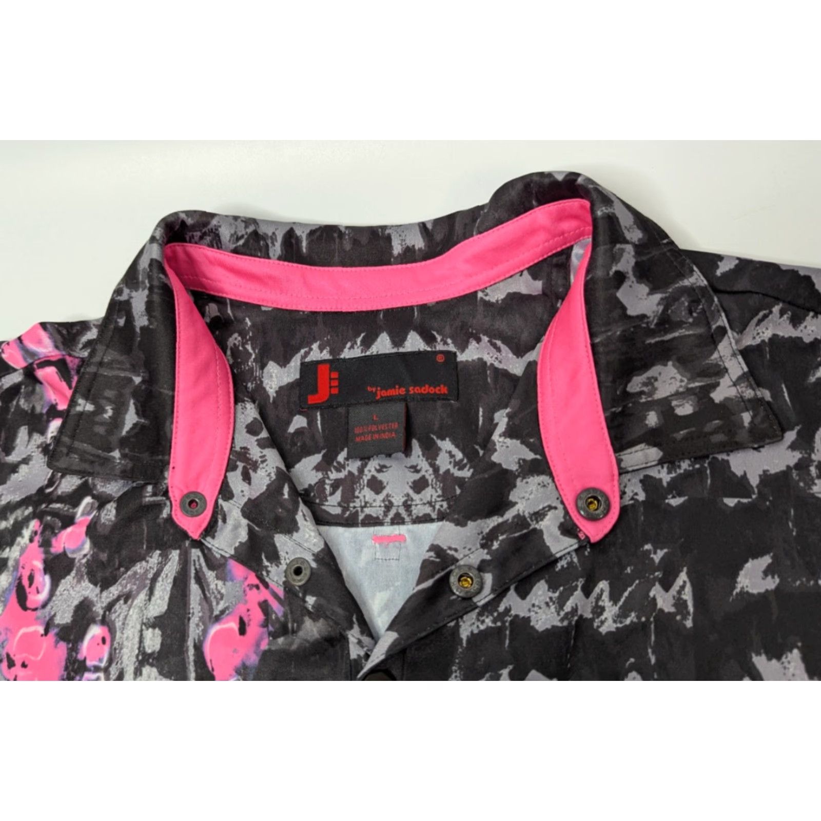 Vintage **J by Jamie Sadock Black Pink Large Golf Polo** User: J by Jamie Sadock Black Pink Large Golf Polo Size US L / EU 52-54 / 3 - 7 Thumbnail