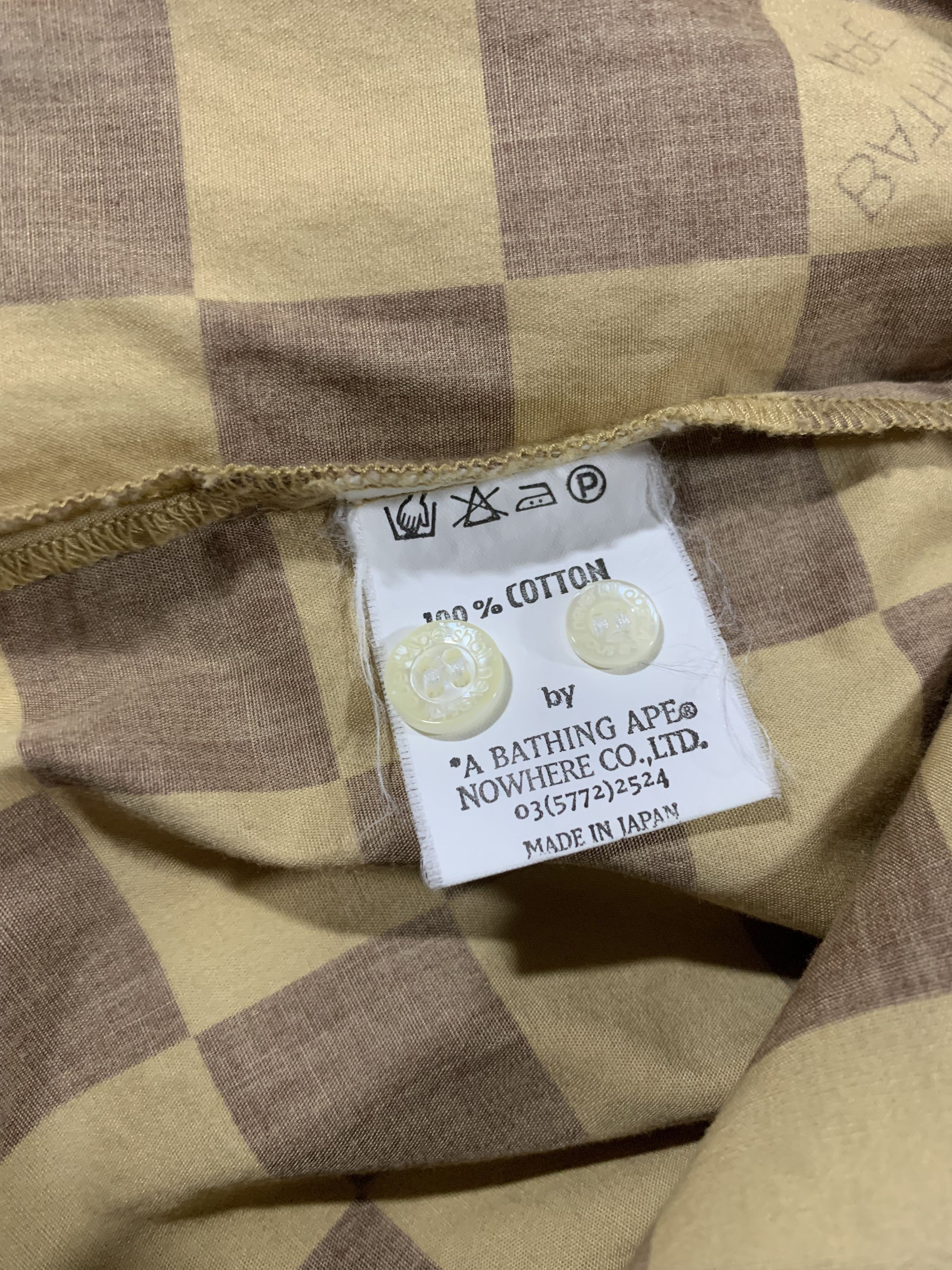 Bape AW02 Damier Large Check Print Shirt Size US L / EU 52-54 / 3 - 5 Thumbnail