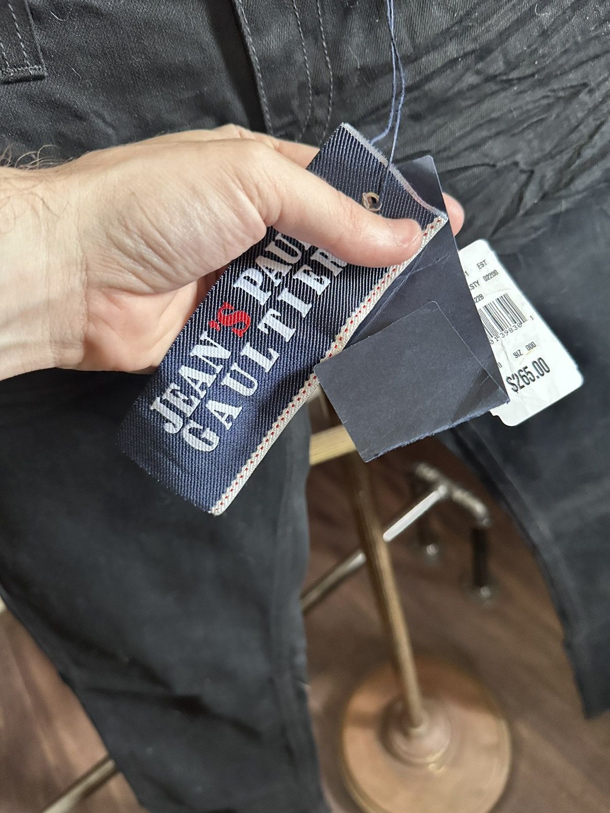 Jean Paul Gaultier Vintage studded flared black denim jeans NWT Size 31" - 5 Thumbnail