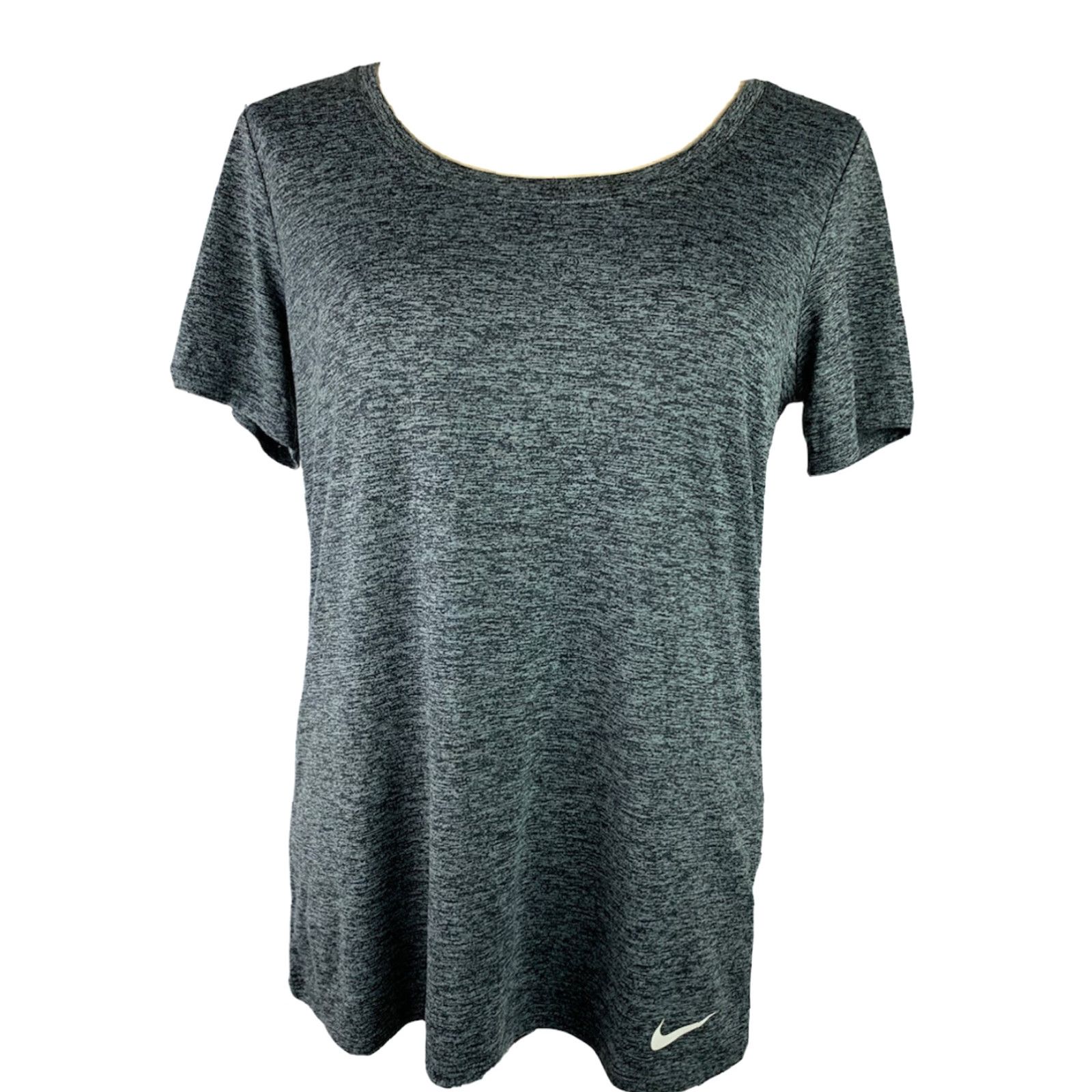 Nike Medium Nike Dri-Fit Short Sleeve T Shirt Women's Heather Gray White Swoosh Size M / US 6-8 / IT 42-44 - 2 Thumbnail