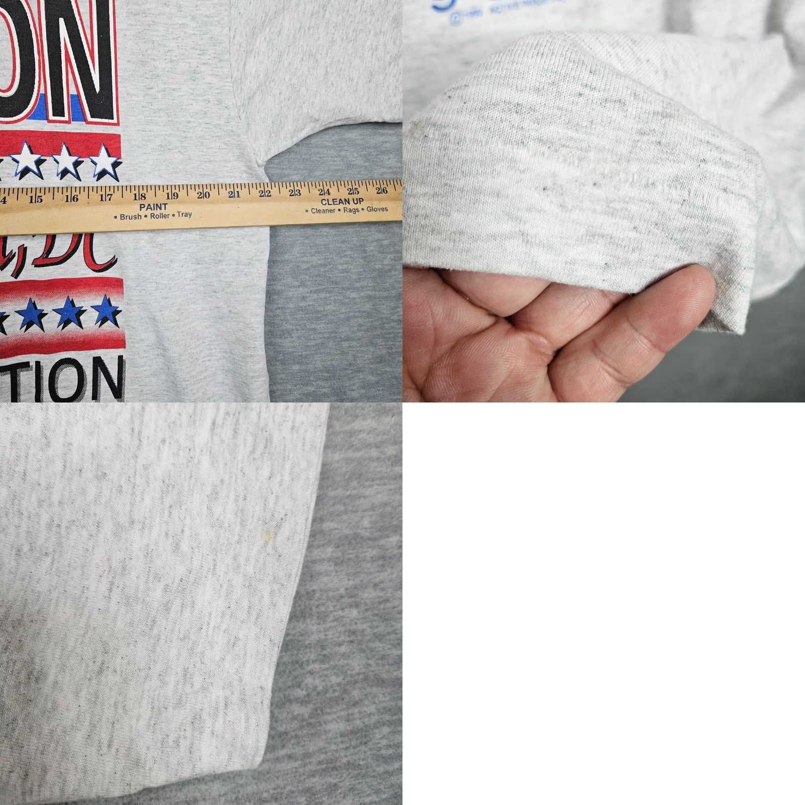 Fruit Of The Loom VINTAGE Bill Clinton Presidential Inauguration Graphic Short Sleeve Tee XL Gray Mens T-Shirt 1990s Size US 36 / EU 52 - 8 Thumbnail