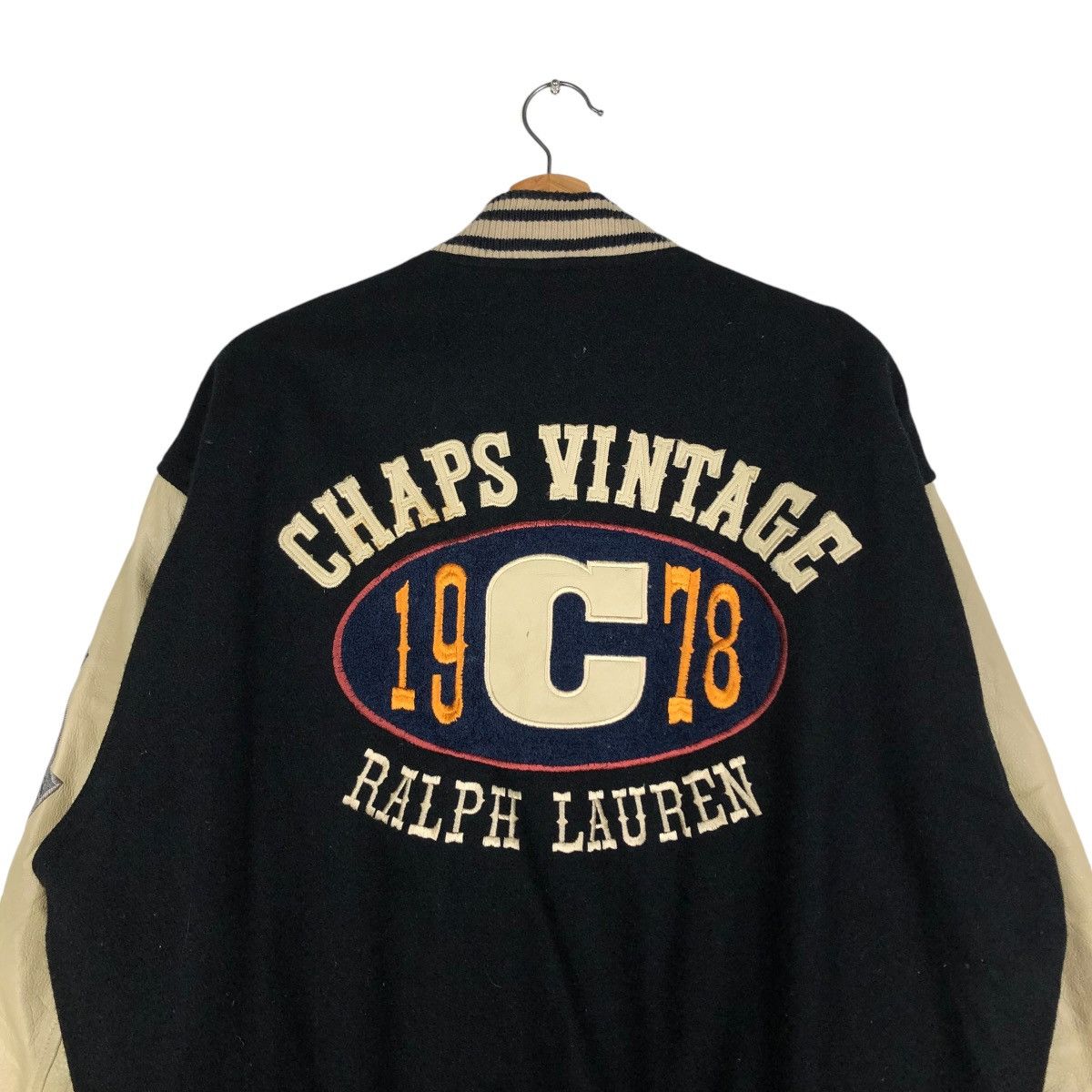 Chaps Ralph Lauren 🔥VINTAGE JUMPER VARSITY LEATHER JACKET CHAPS RALPH LAUREN Size US L / EU 52-54 / 3 - 11 Thumbnail