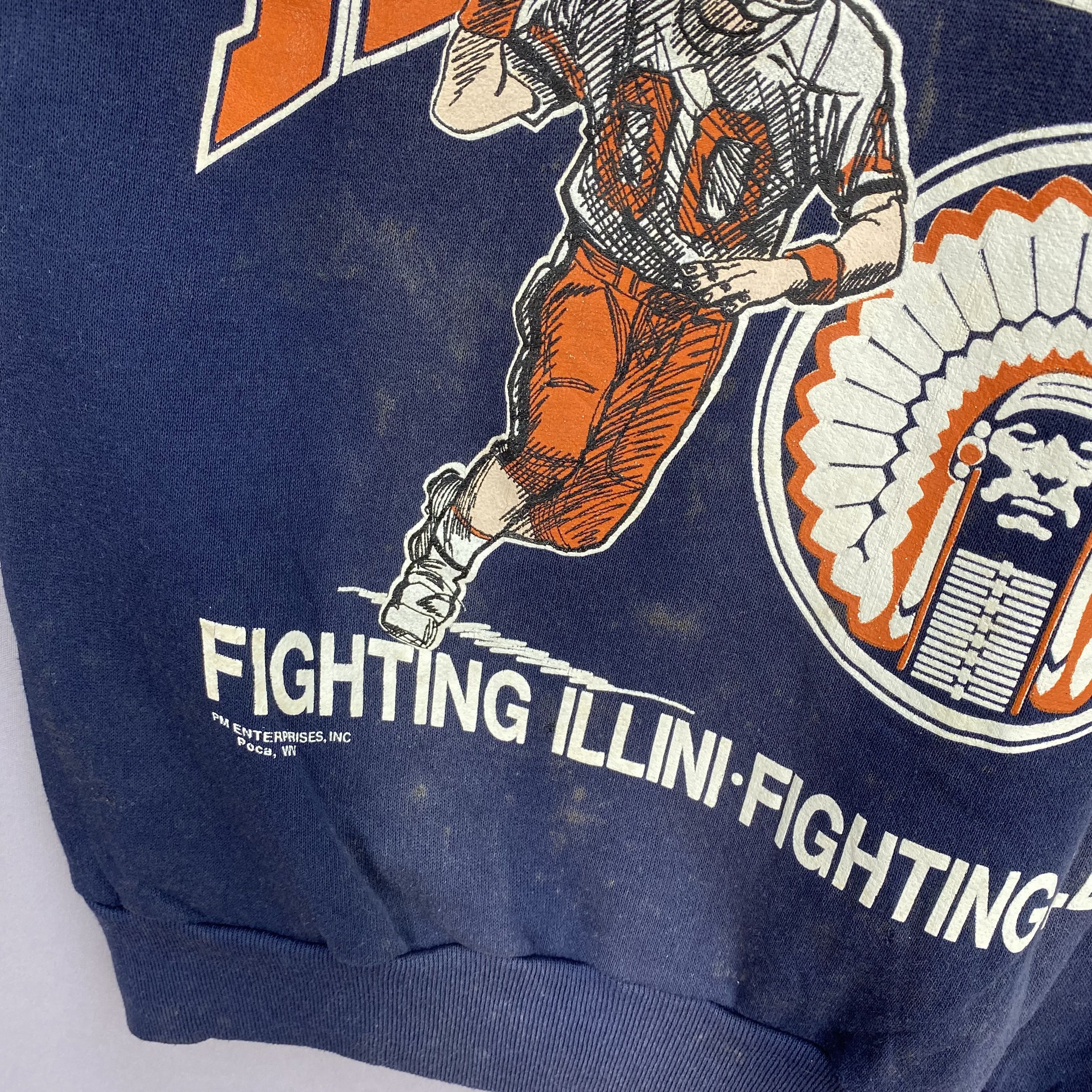 Vintage Vintage 90s NCAA Fighting Illini Sweatshirt Illinois USA Size US L / EU 52-54 / 3 - 9 Thumbnail