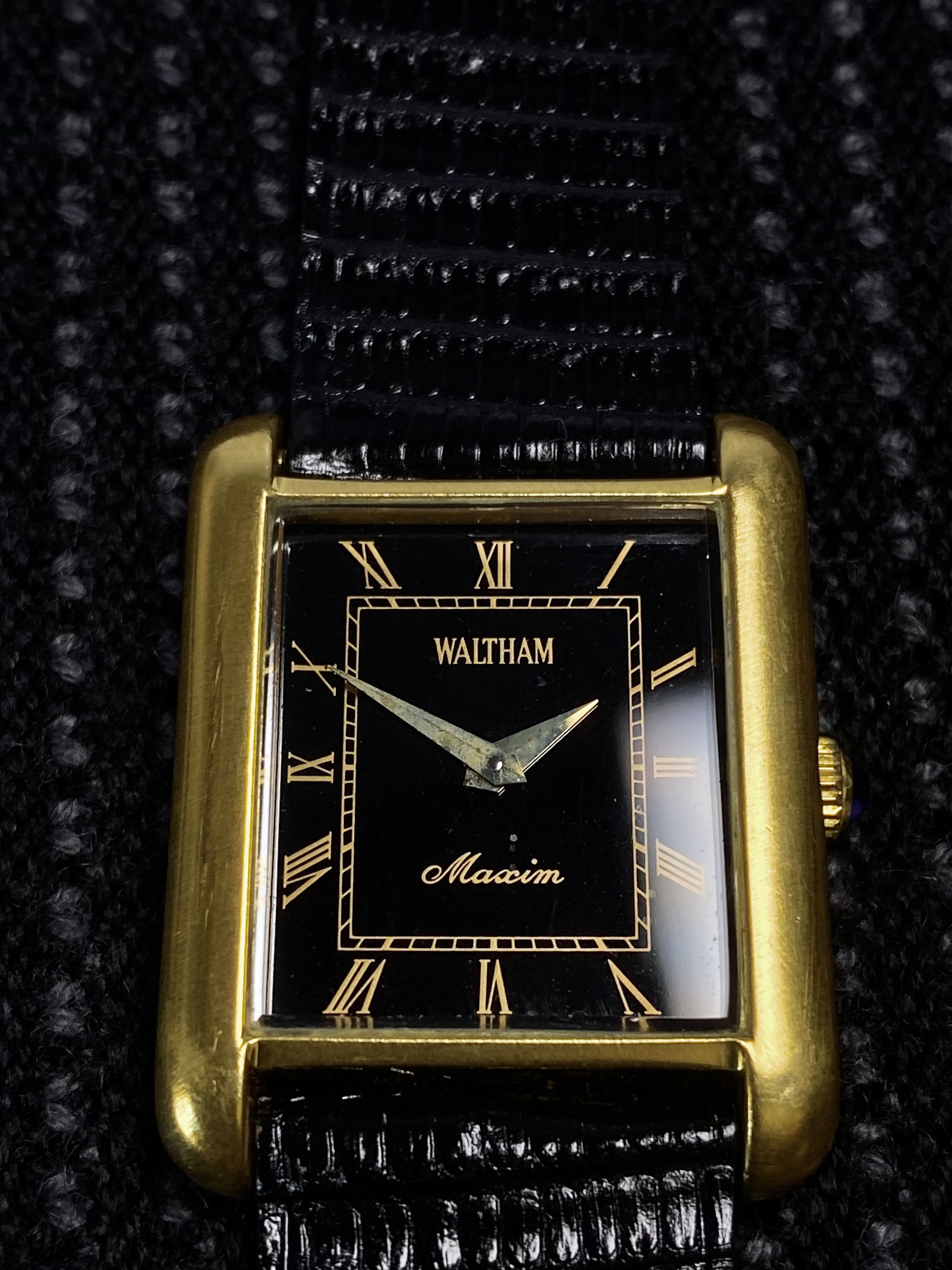 Vintage 💥 Vintage Waltham Maxim Stone Dial Tank Size ONE SIZE - 3 Thumbnail