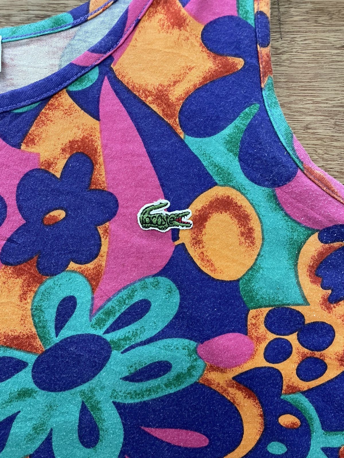 Lacoste × Vintage VINTAGE 90s CHEMISE LACOSTE FLORAL DRESS Size M / US 6-8 / IT 42-44 - 2 Thumbnail